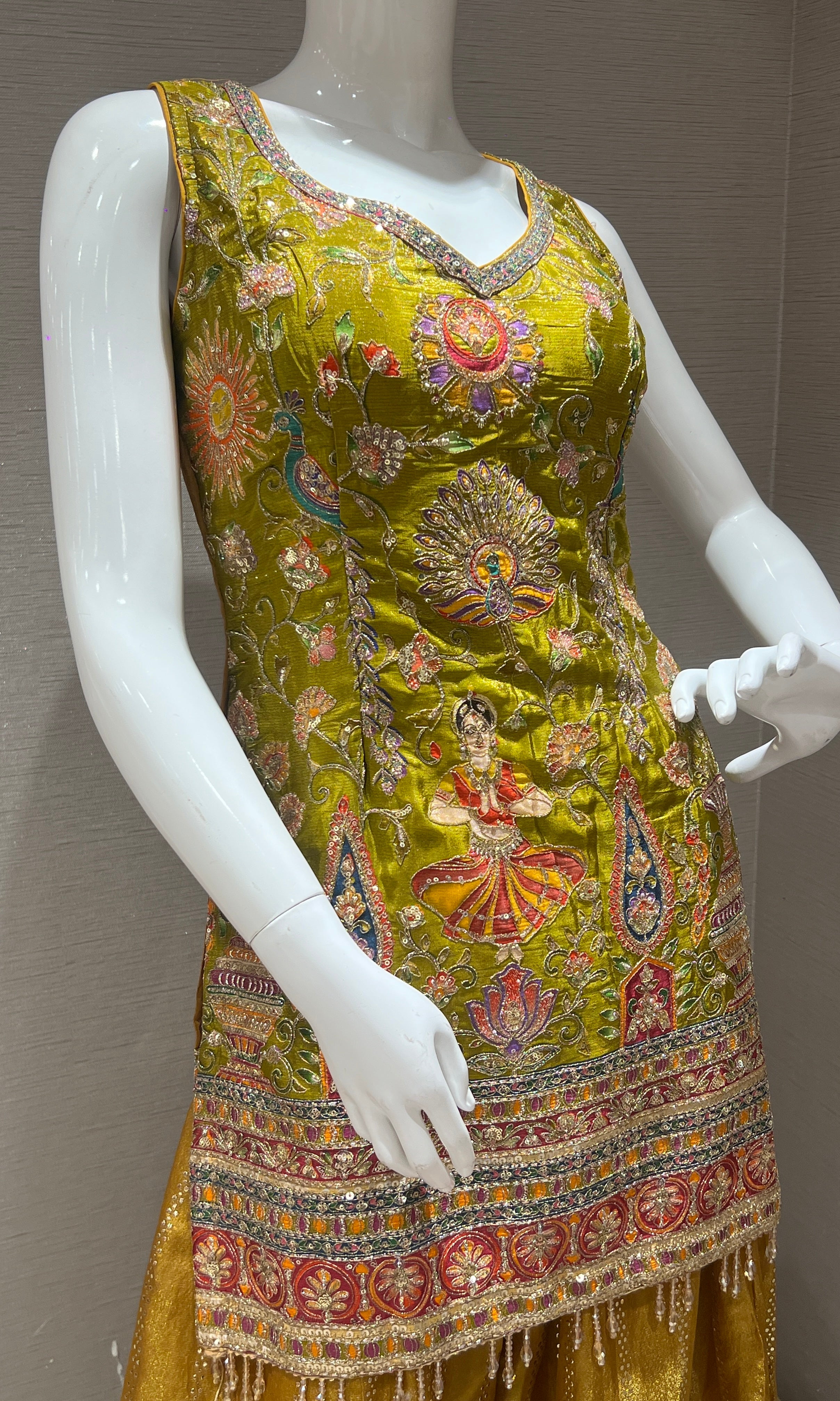 Mustard yellow sharara