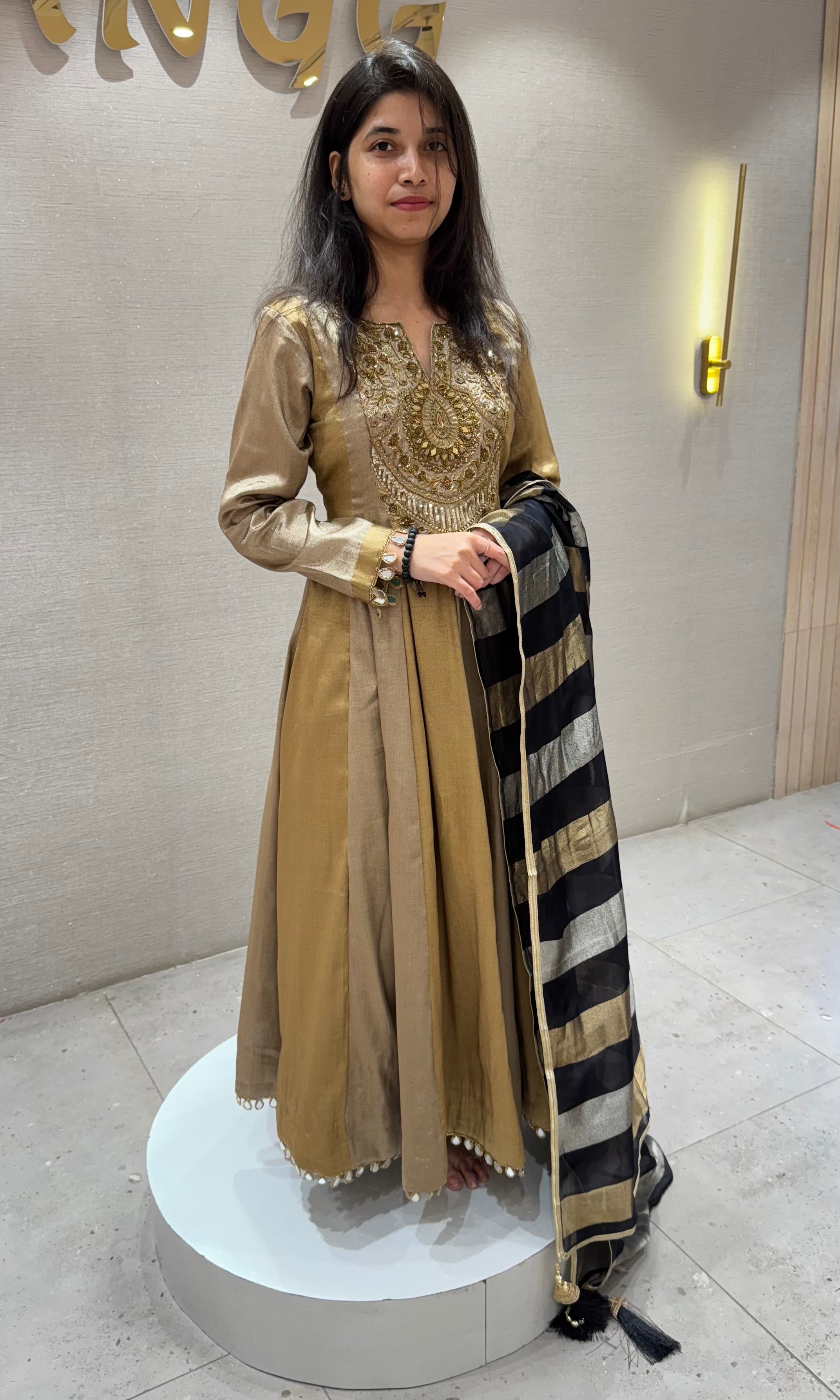 Gold EMBROIDERED Anarkali SET
