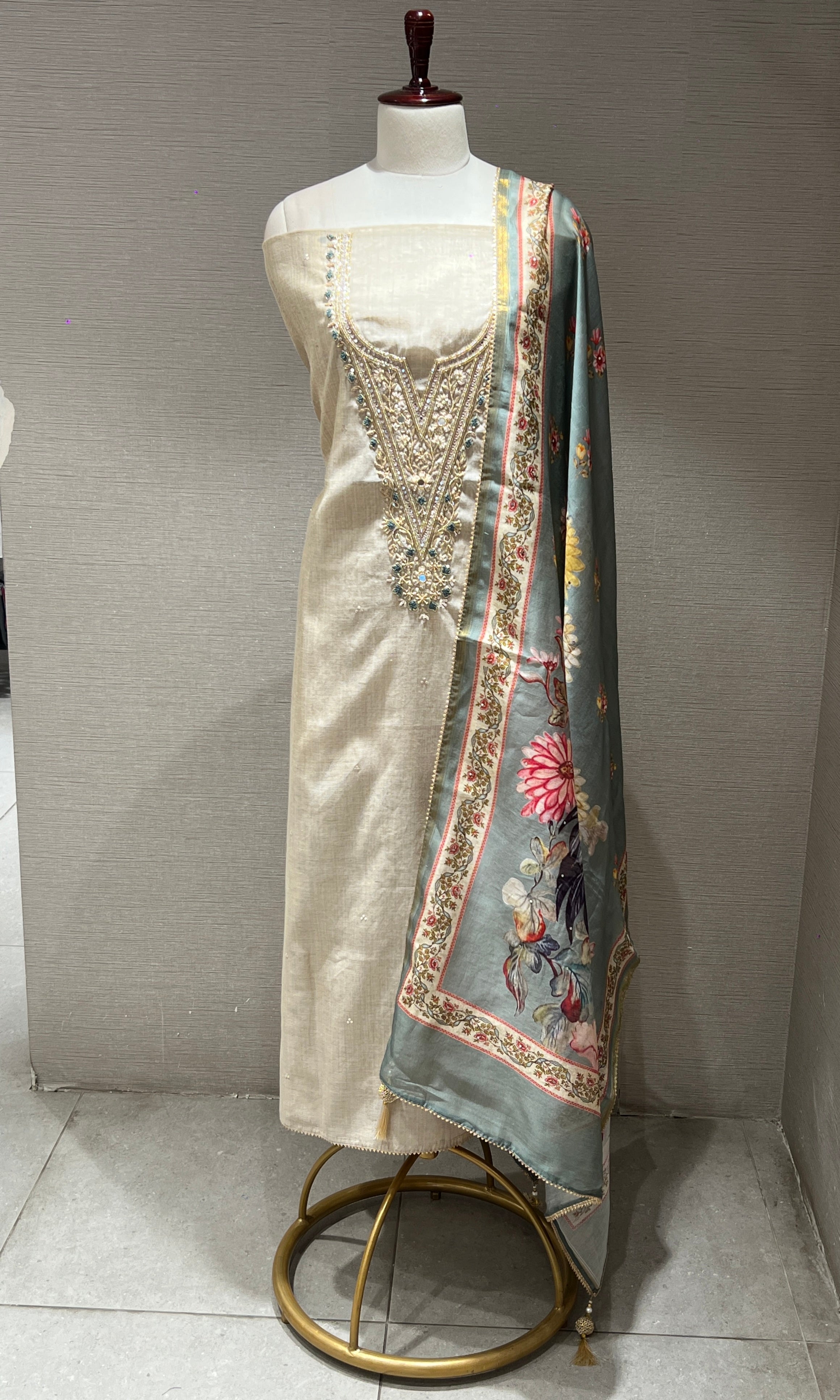 Grey dress material