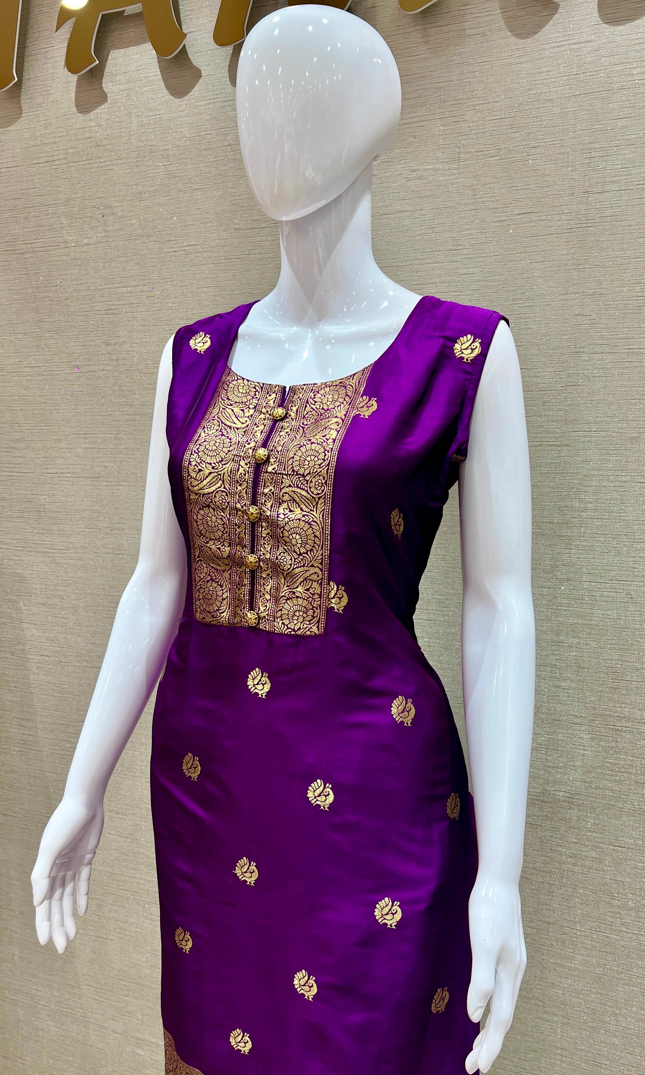 Royal Plum Banarasi Kurta Set
