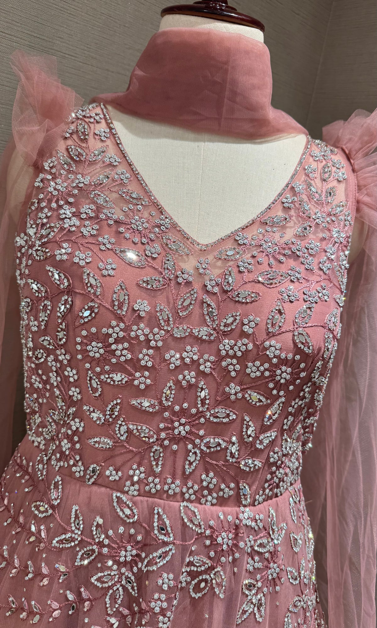 Moee Elegant Gown with Sheer Cape