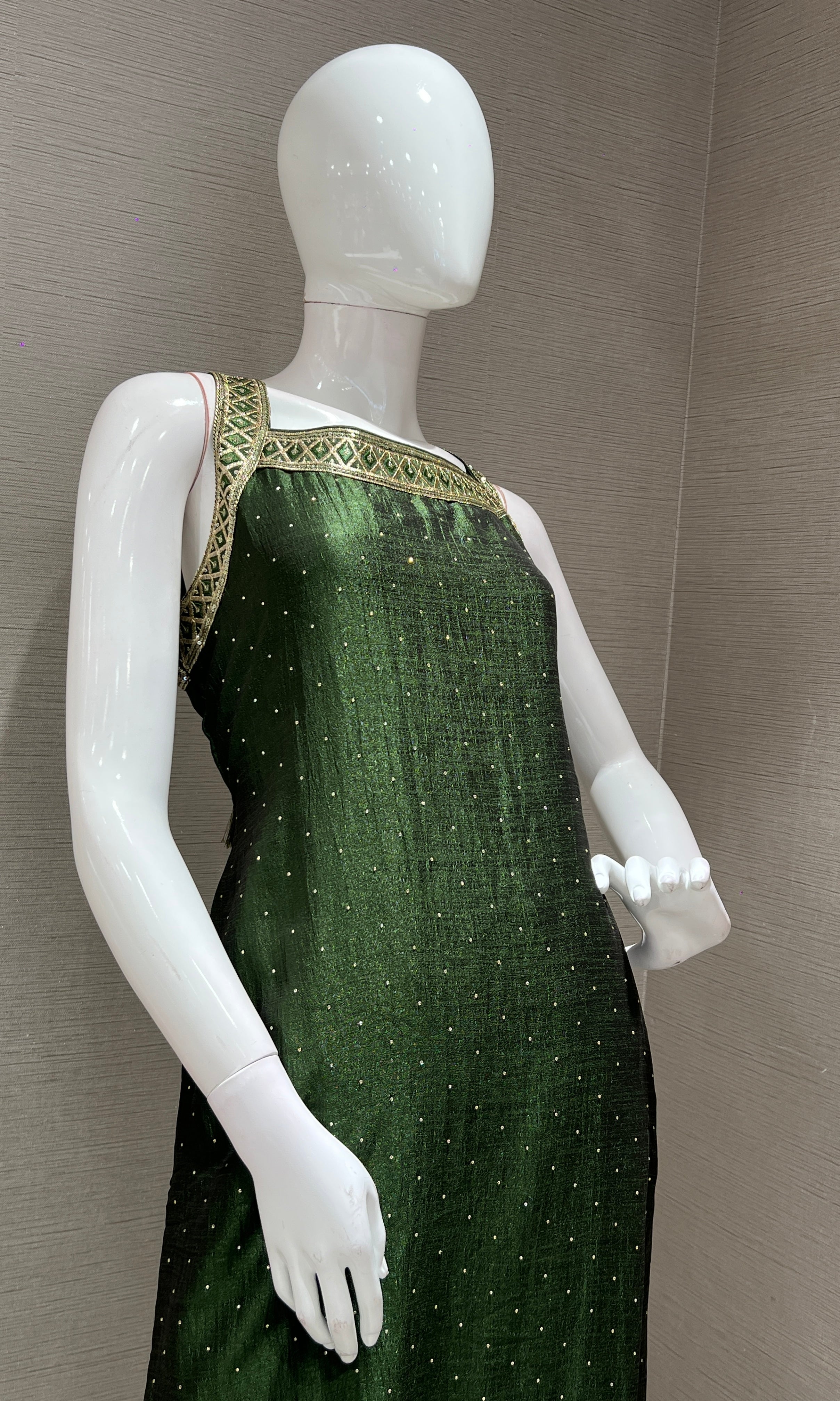 GREEN GOLD ETHNIC KURTA SET