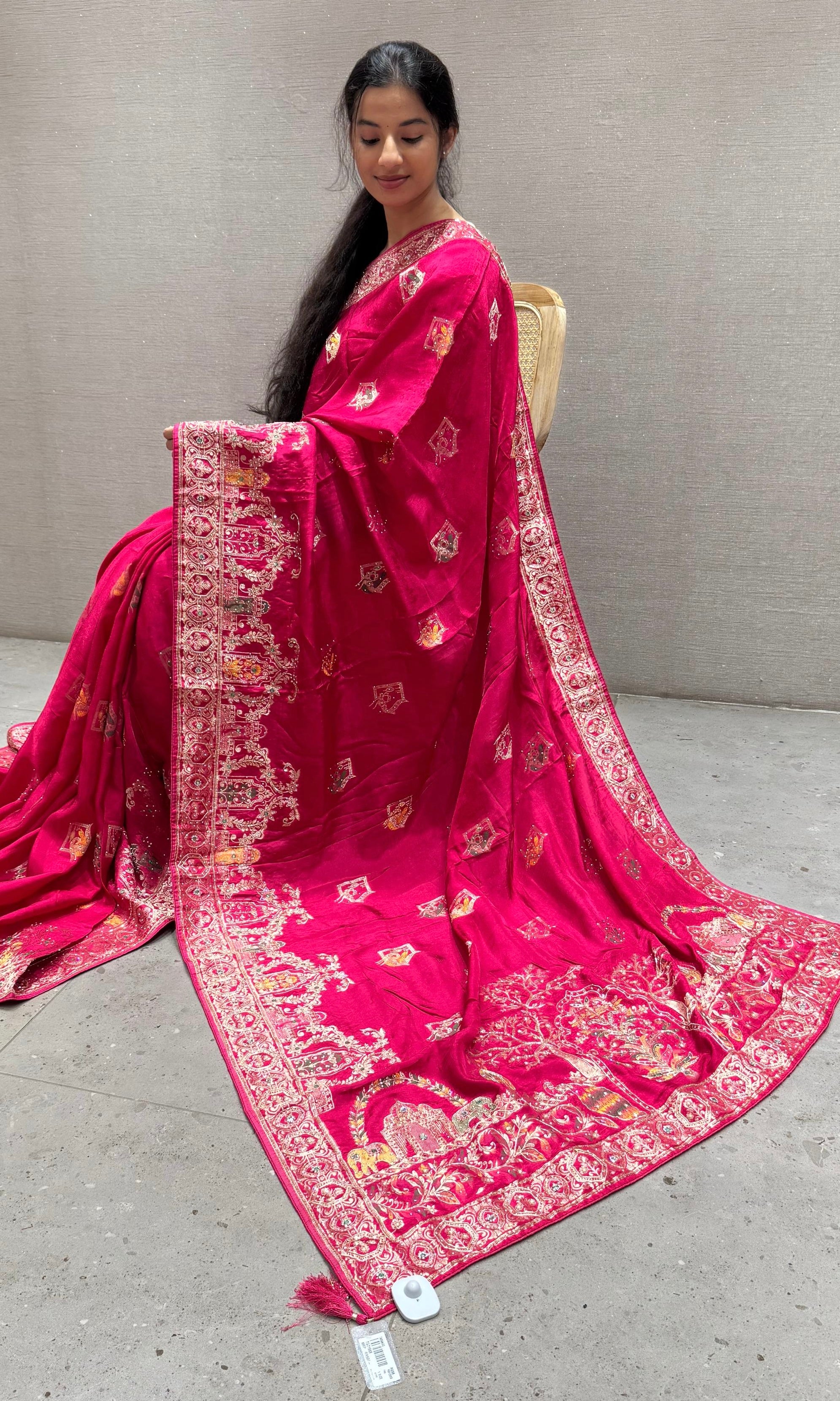 Pink Banarasi saree