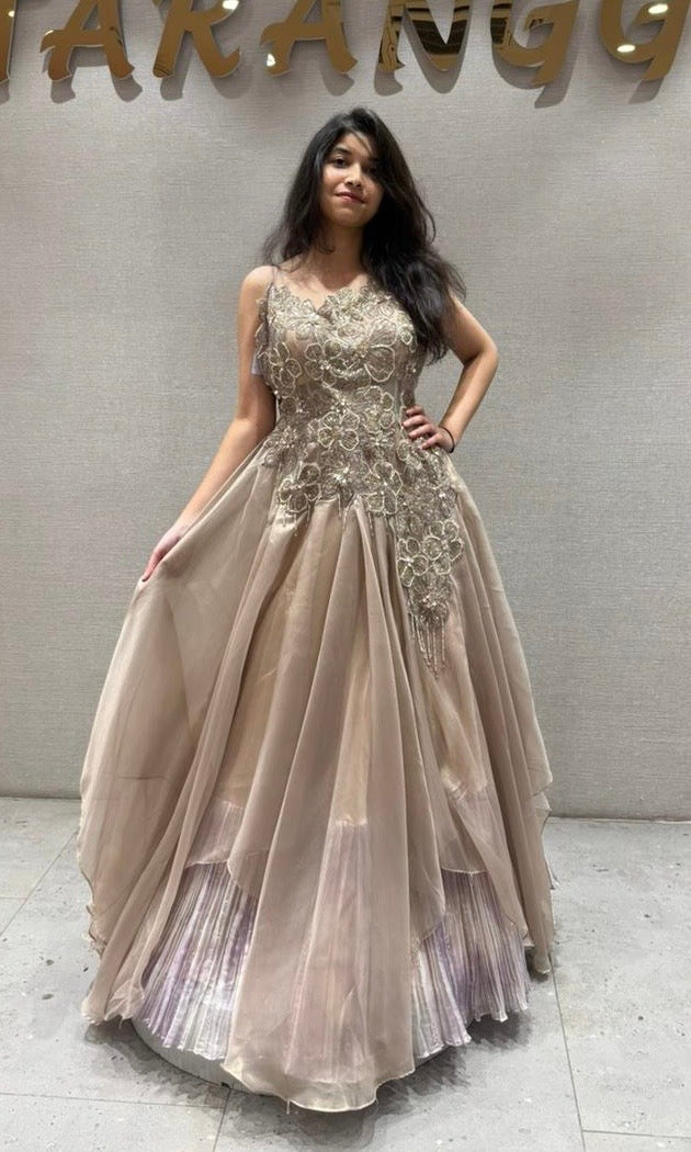 Champagne Dream layered long dress