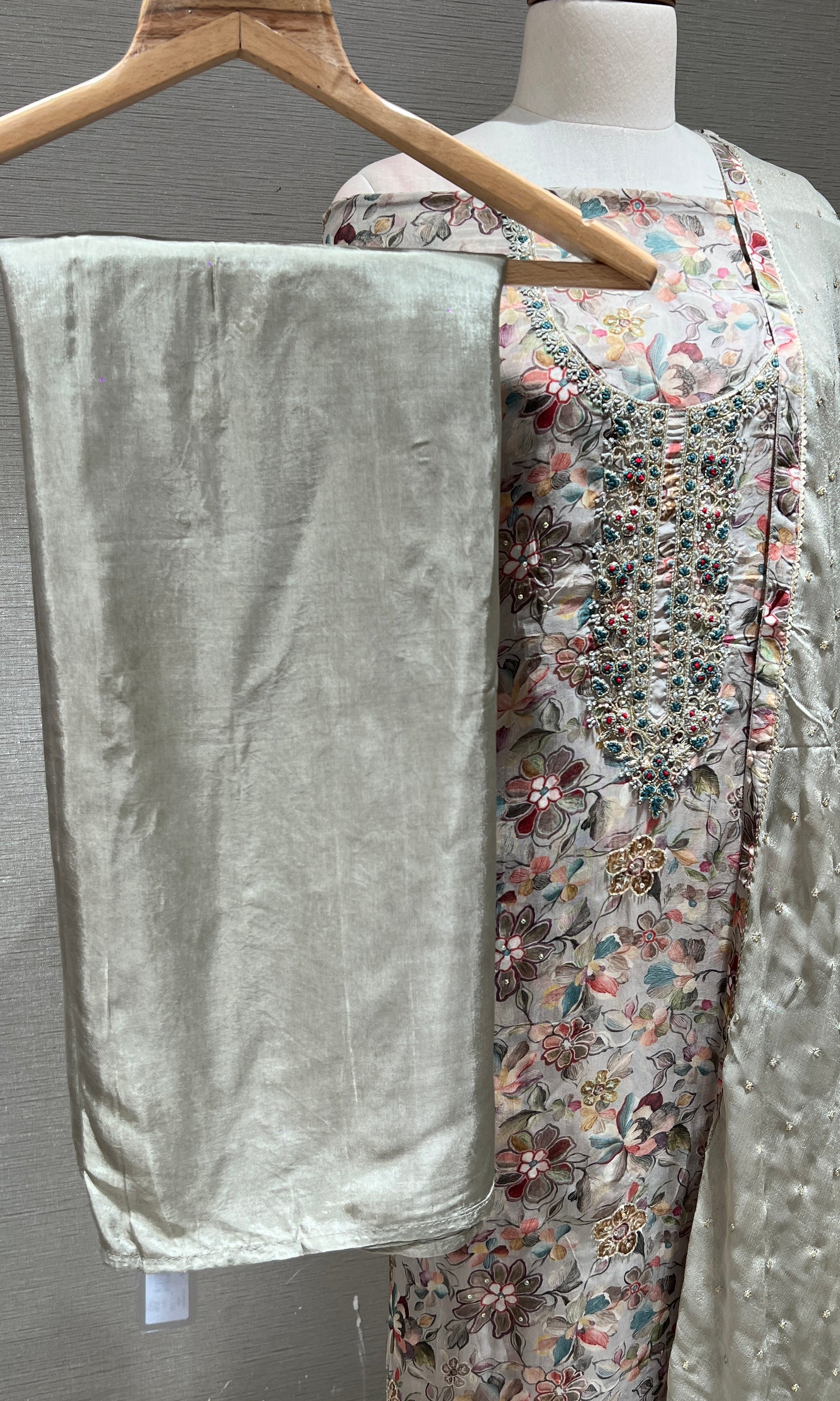 Light blue dress material