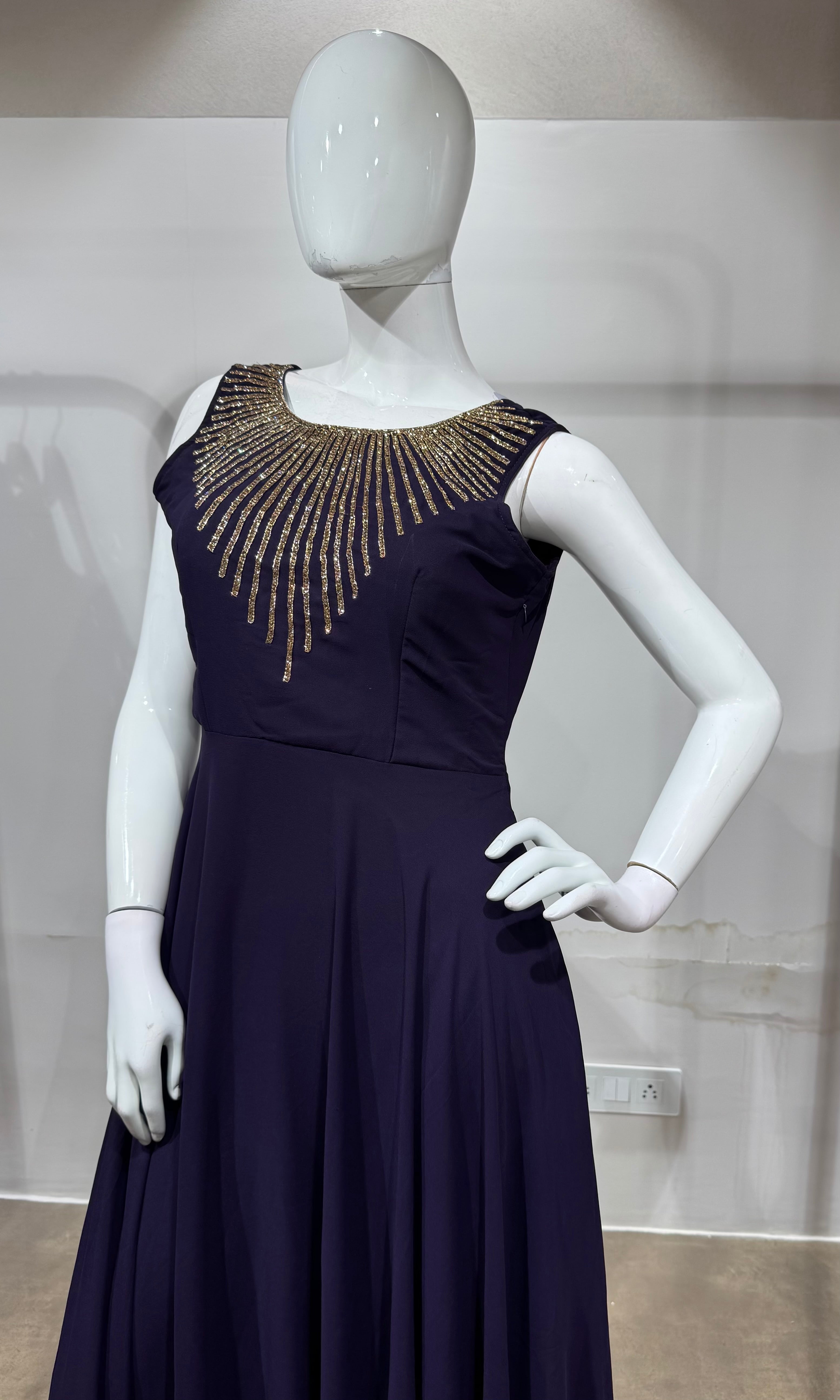 WINE Zari Embroidered Festive Anarkali Set