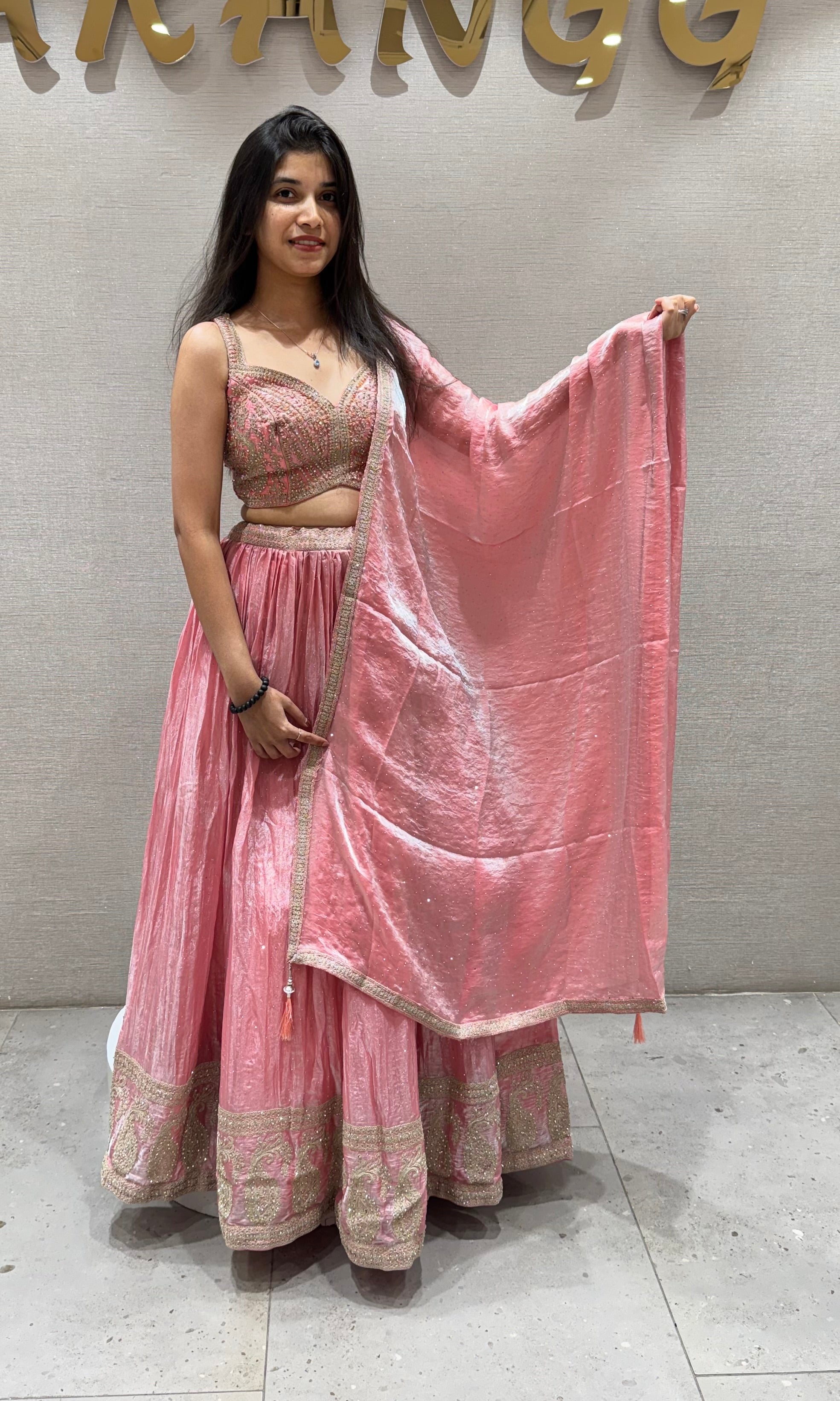 Baby pink Lehenga WITH DUPATTA