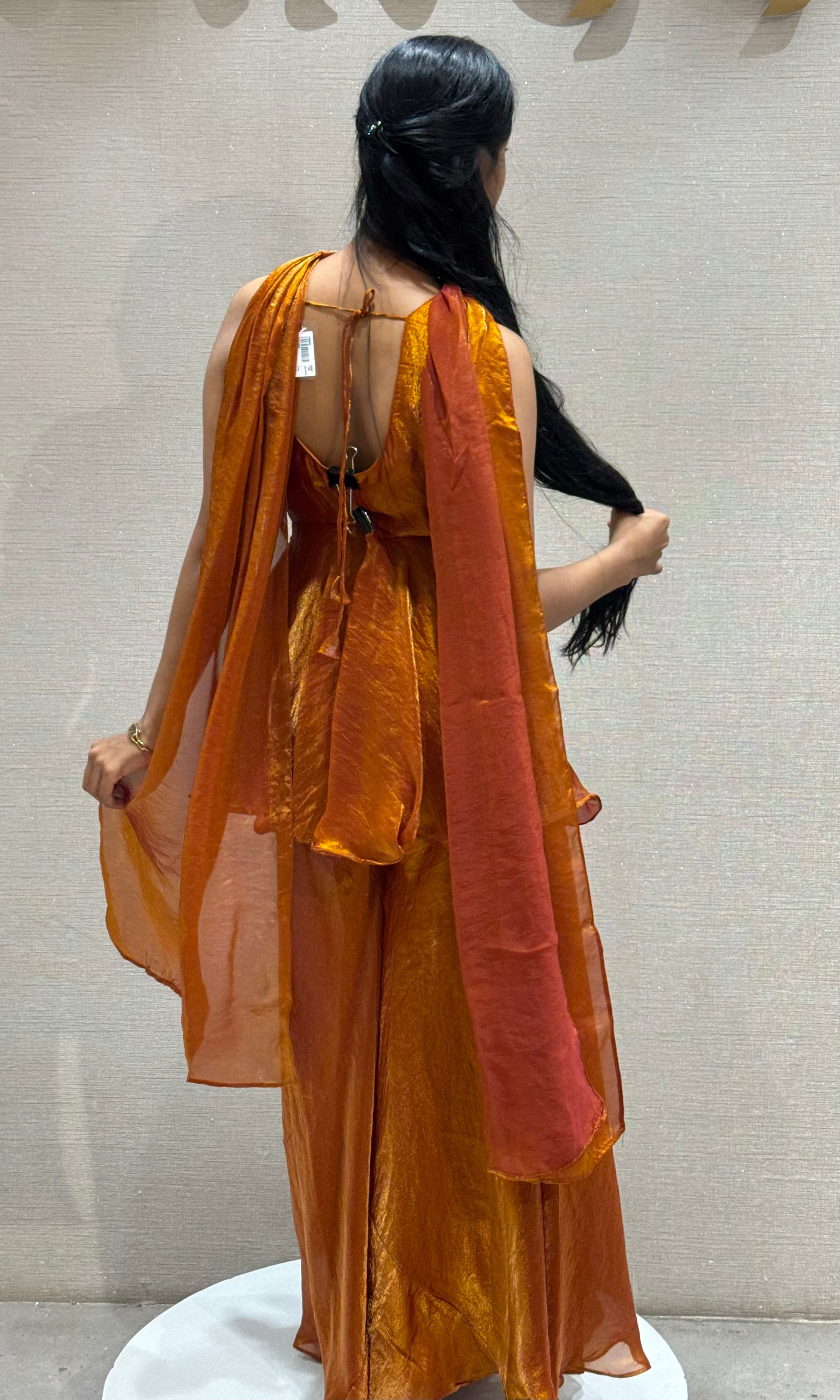 CAMELBROWN Glow Embroidered Halter Palazzo Set