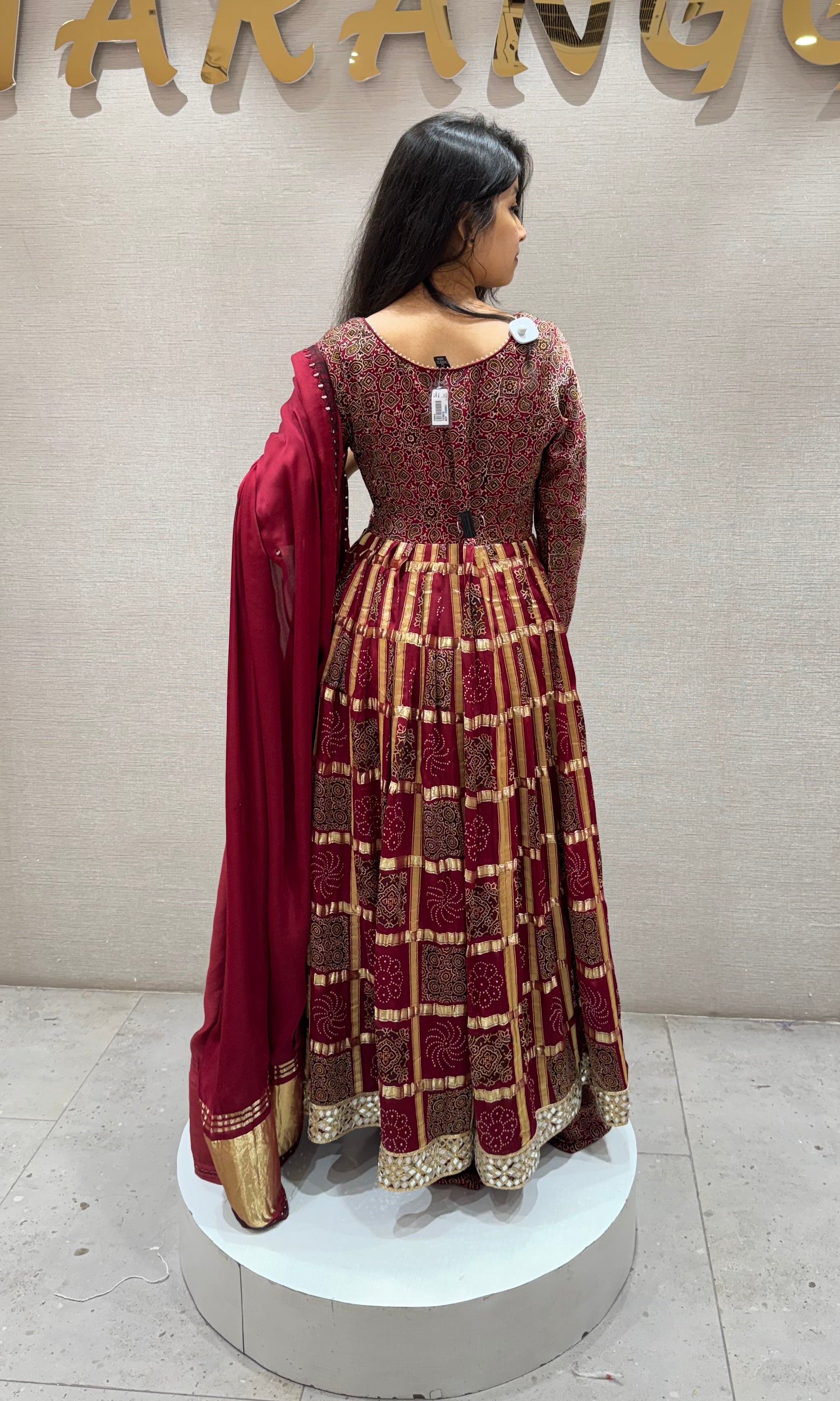 Maroon GOLDEN EMBROIDERED ANARKALI