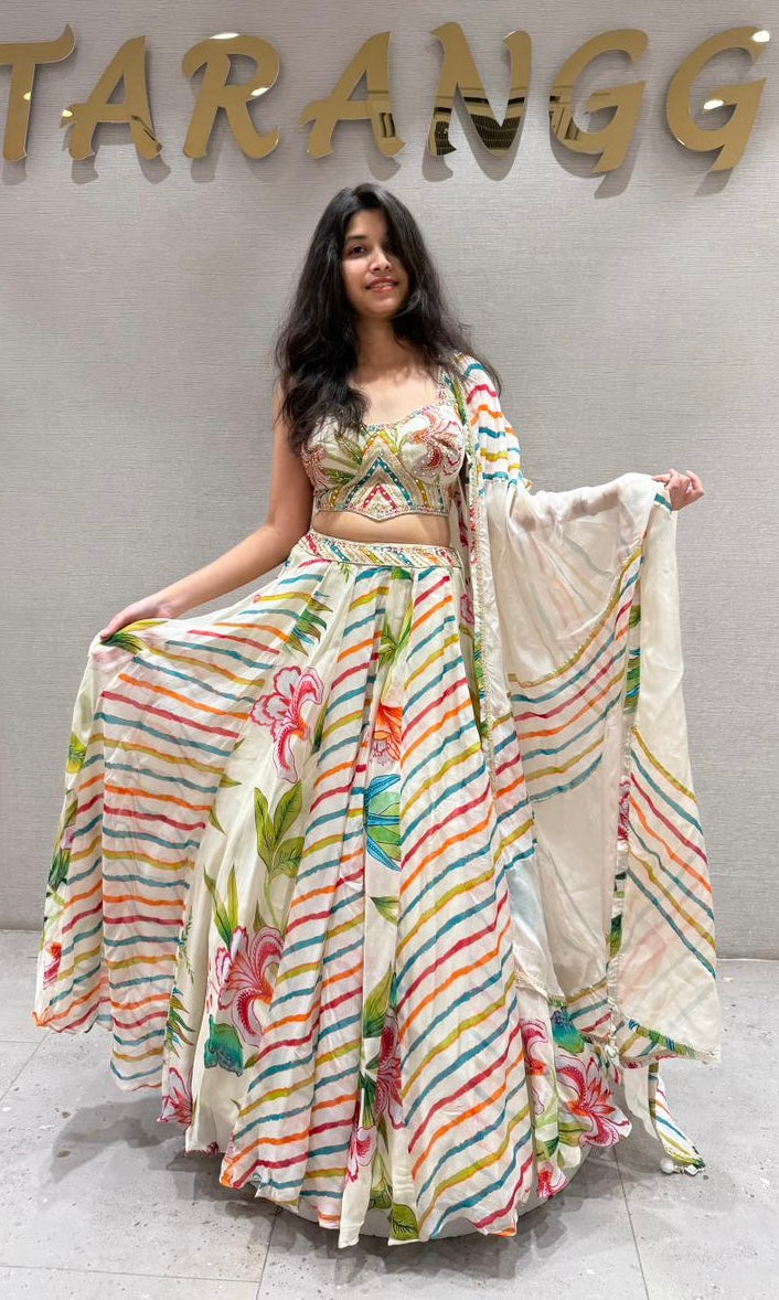 Cream Lehenga