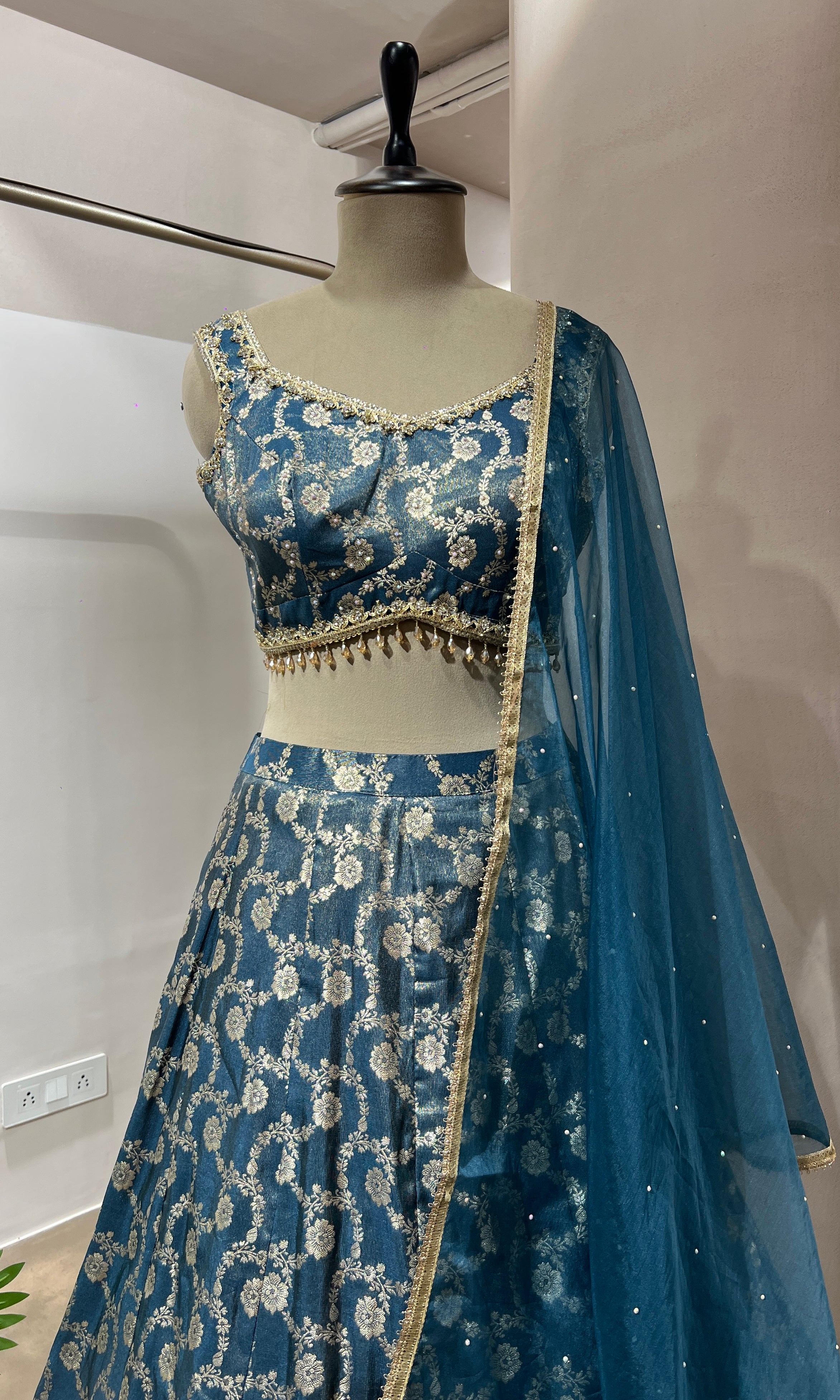 BLUE EMBROIDERED LEHENGA