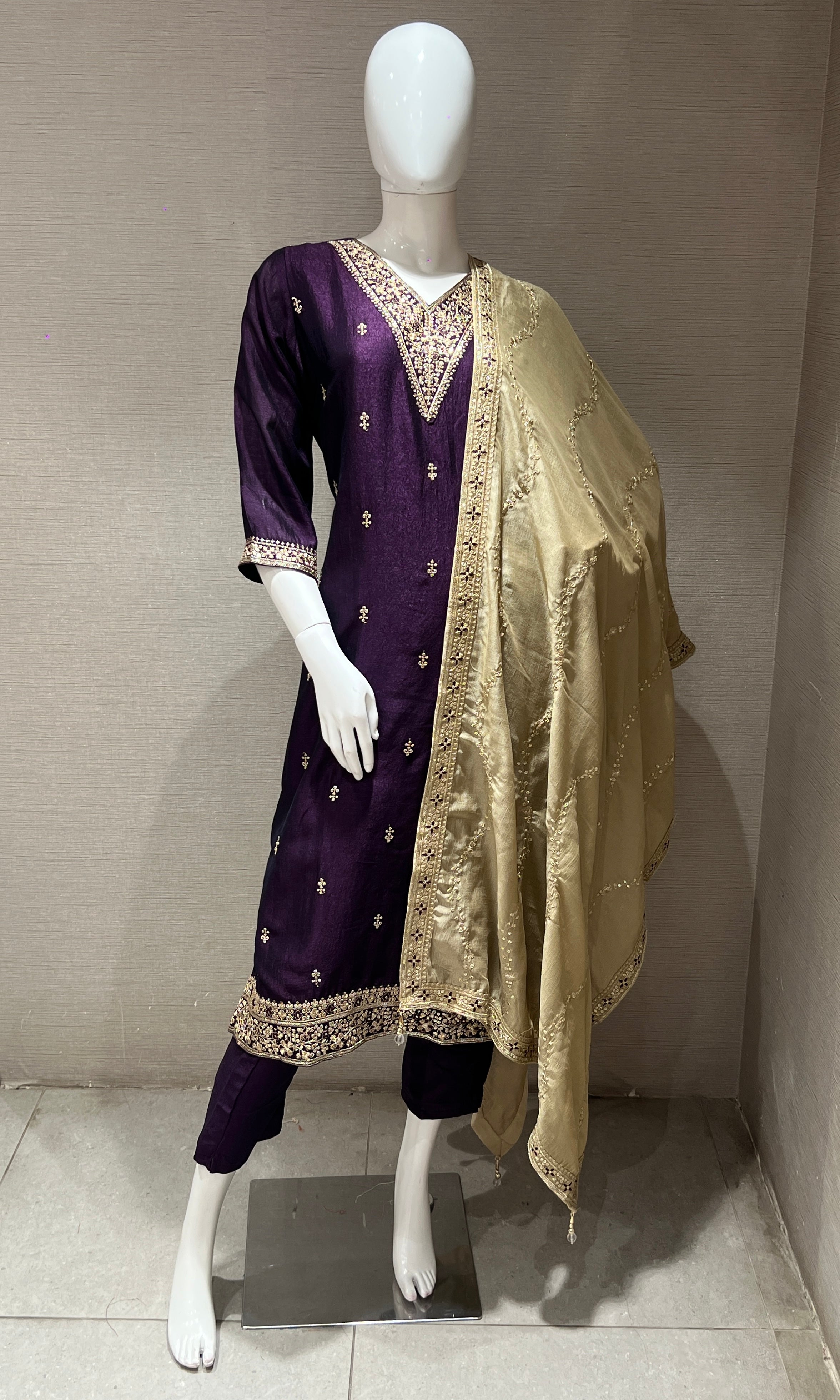 Purple kurta set