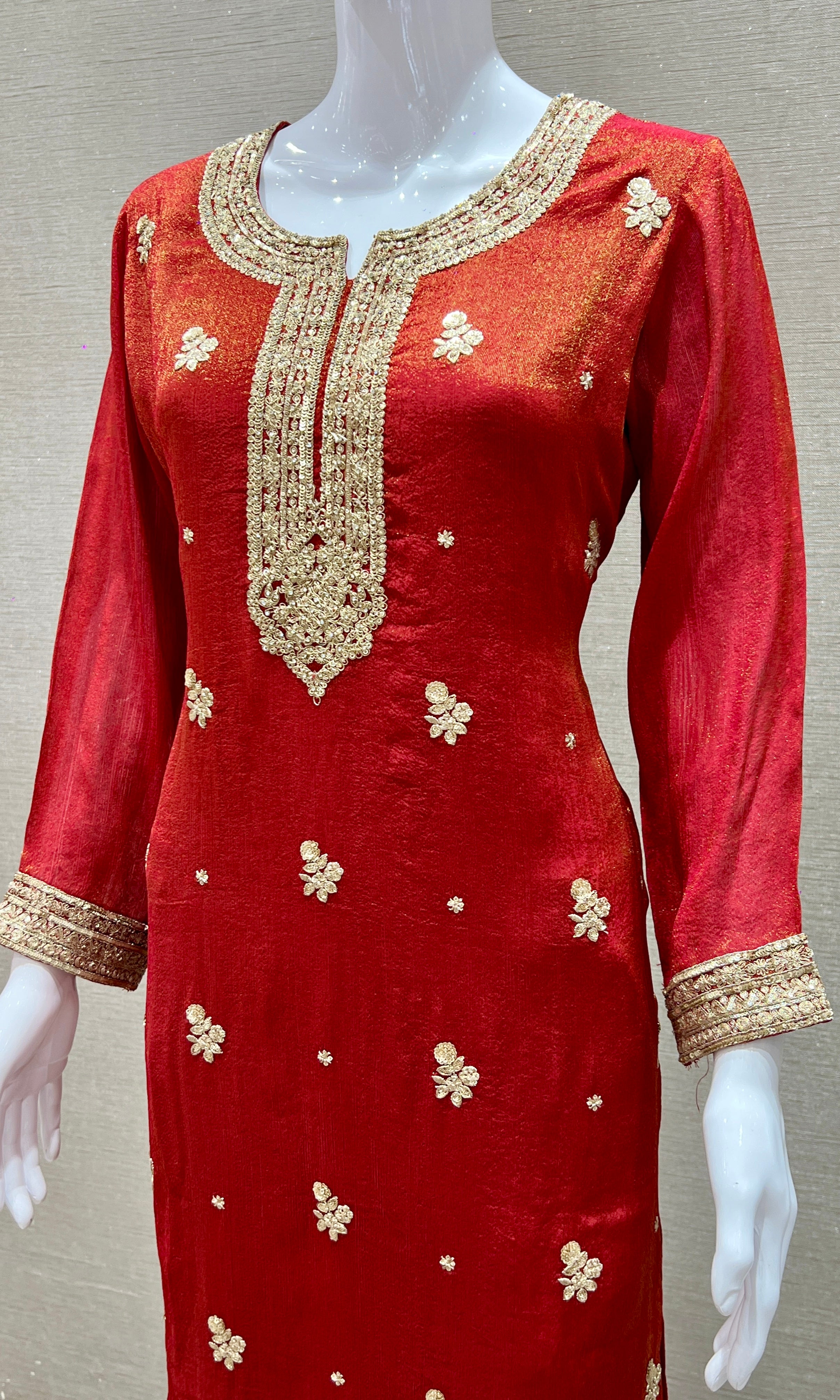 royal red kurta set