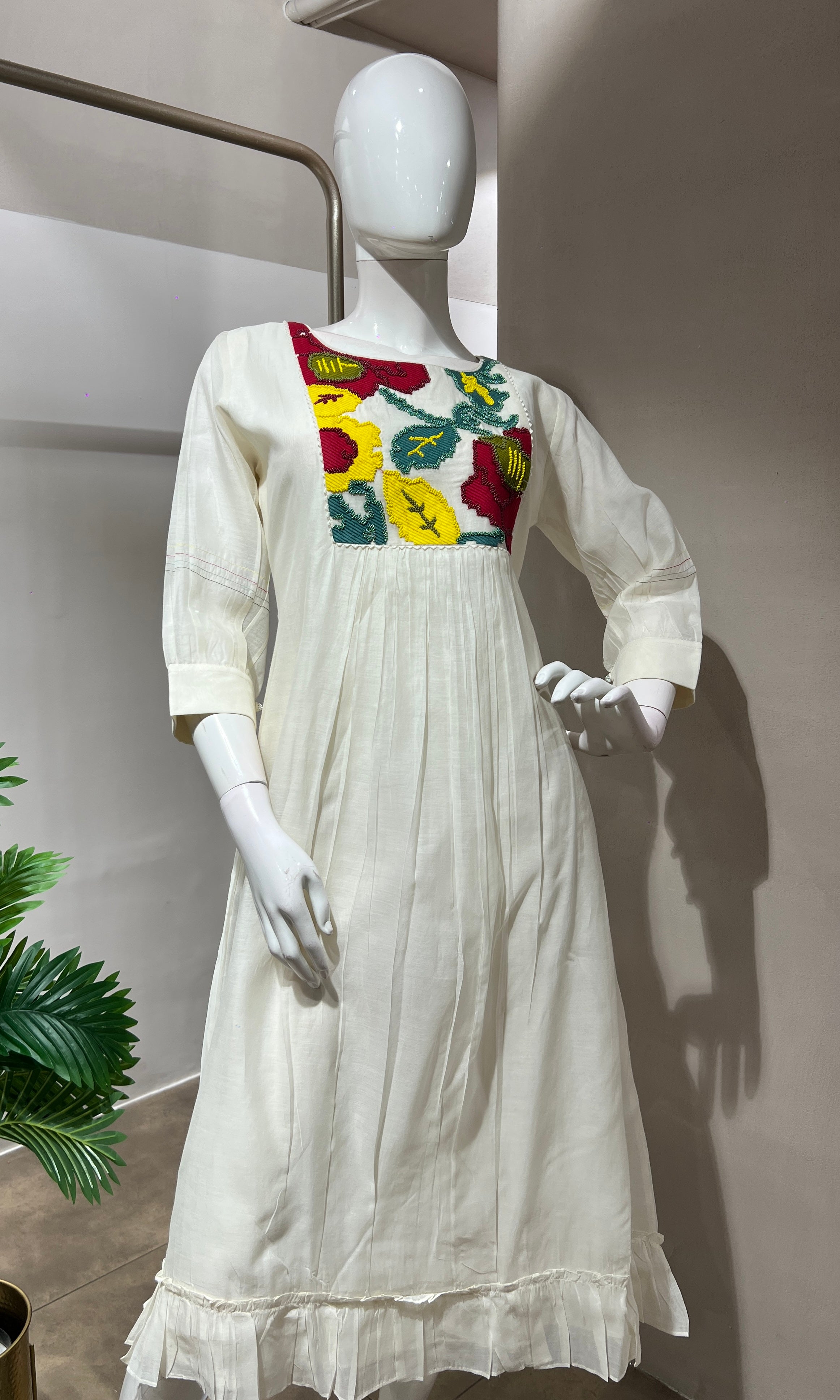 IVORY bead work kurti top
