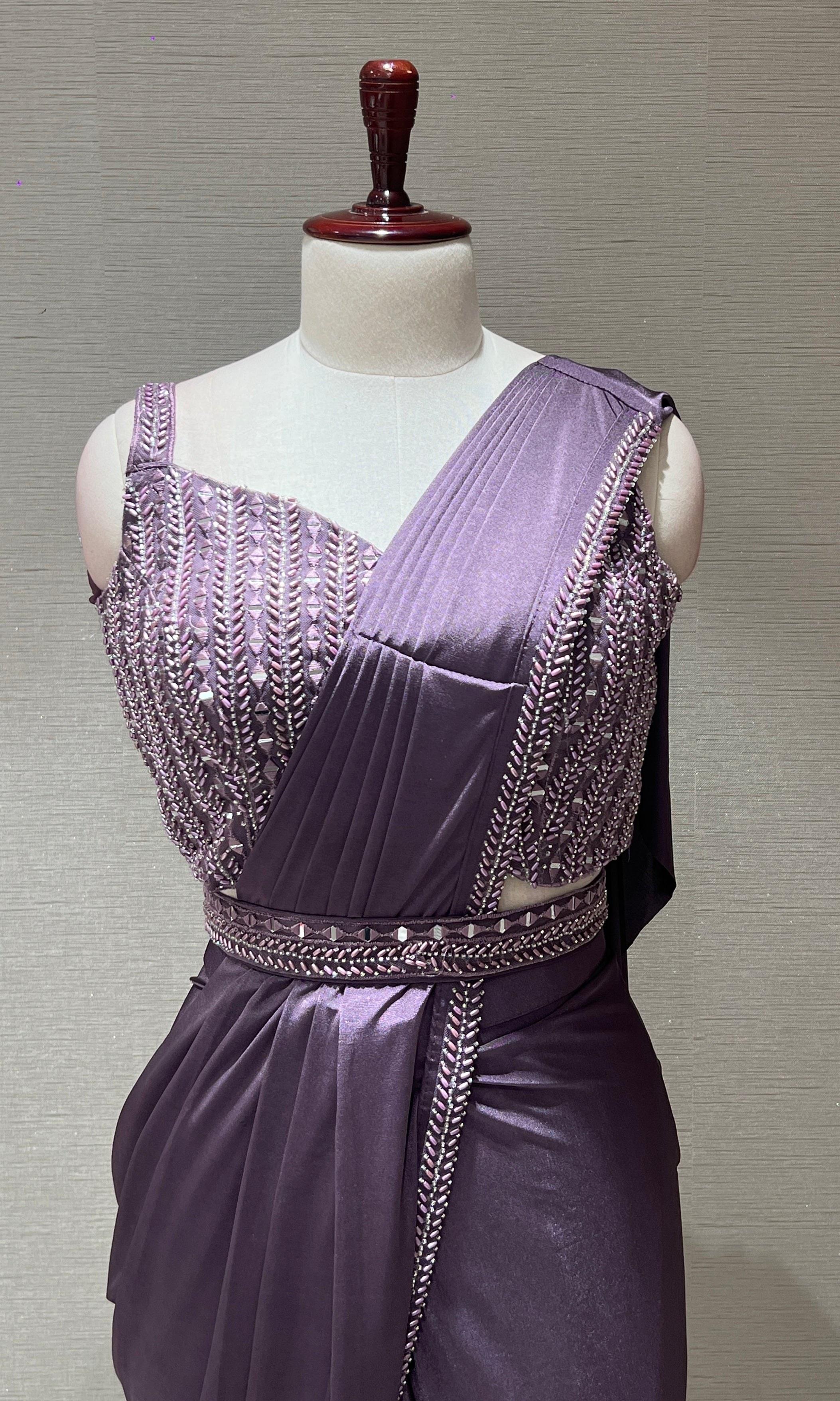 Purple one minute drape saree