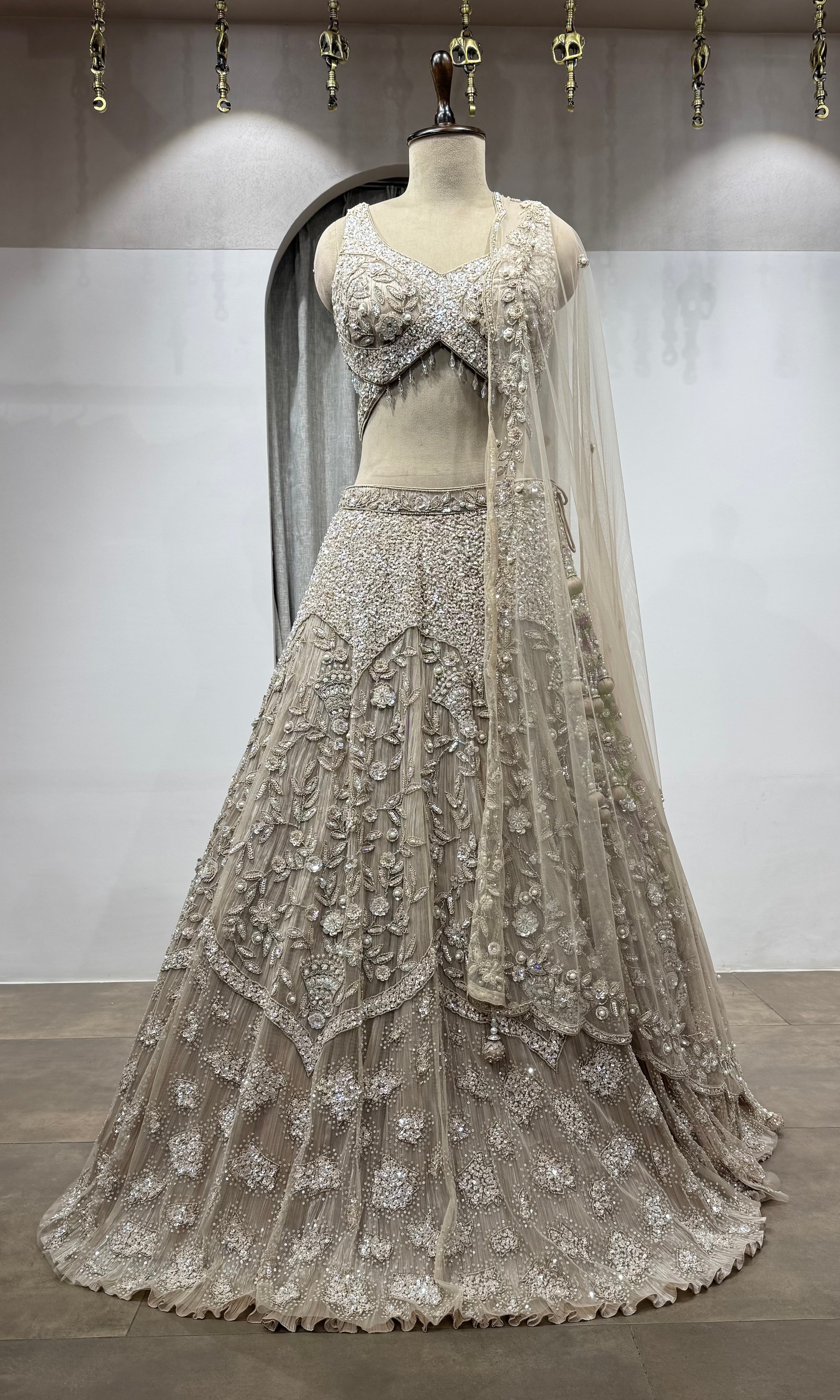 MOWE Silver Bridal Lehenga