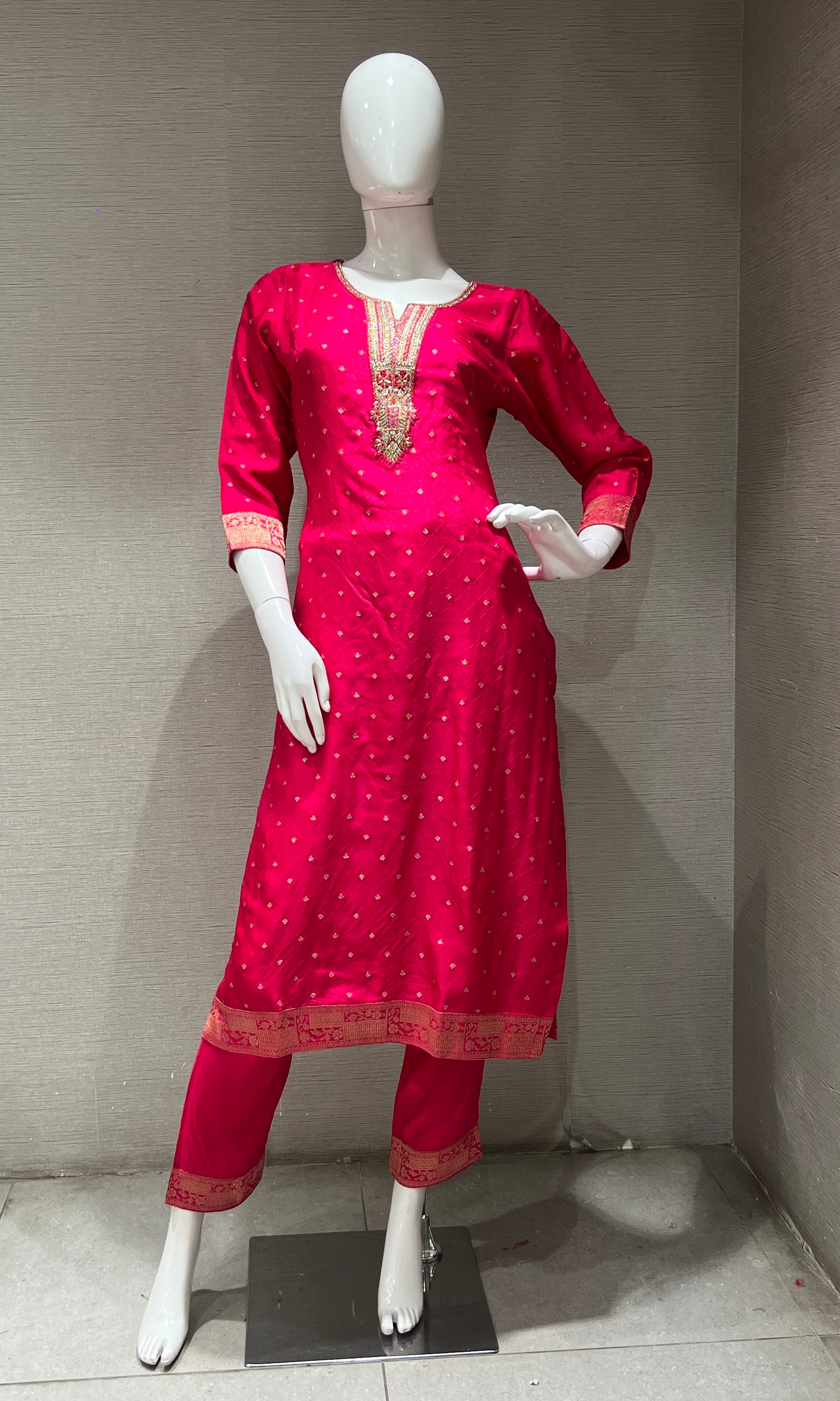 RANI PINK EMBROIDERED KURTA SET