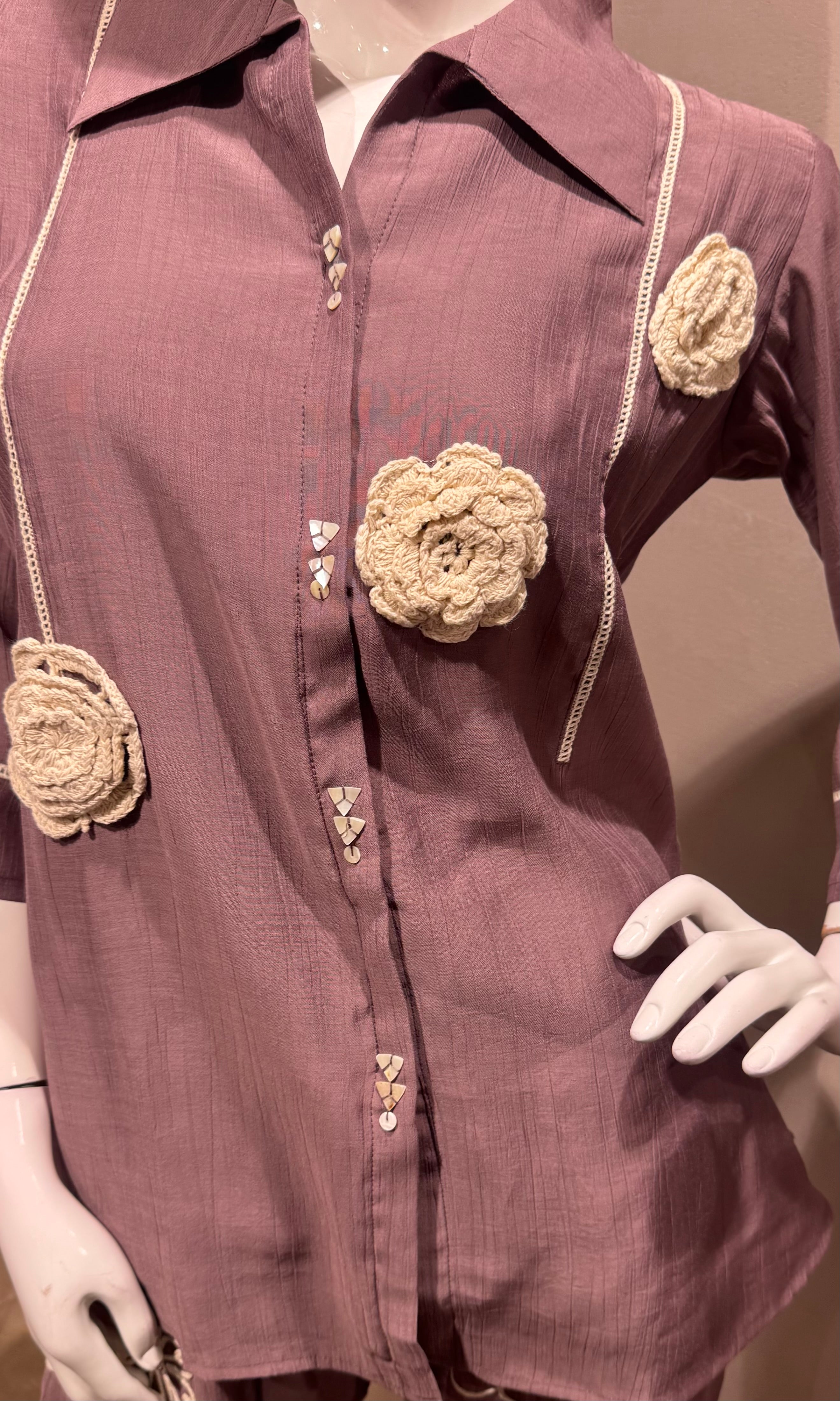 Mauve Blossom Shirt cord set