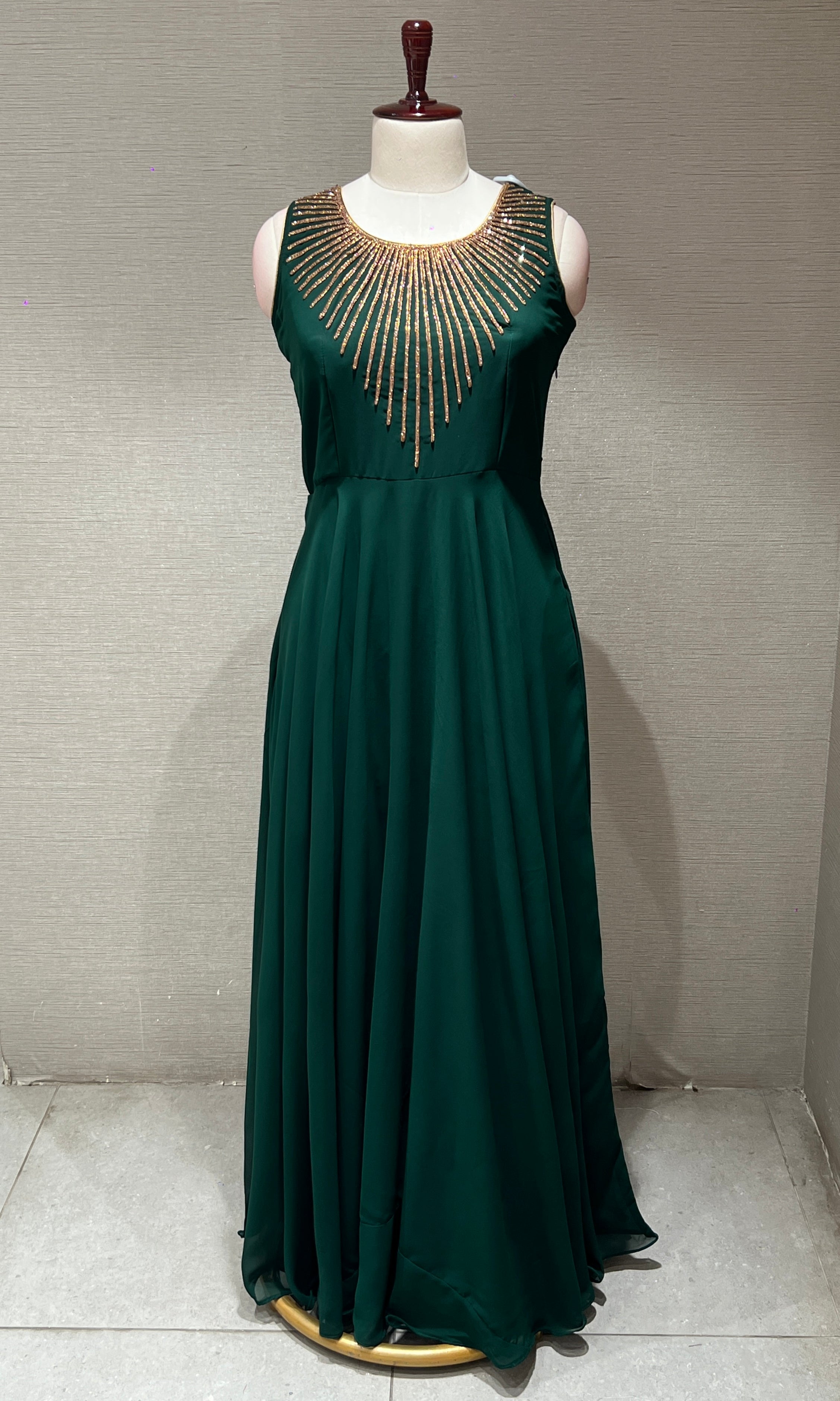 Green long dress