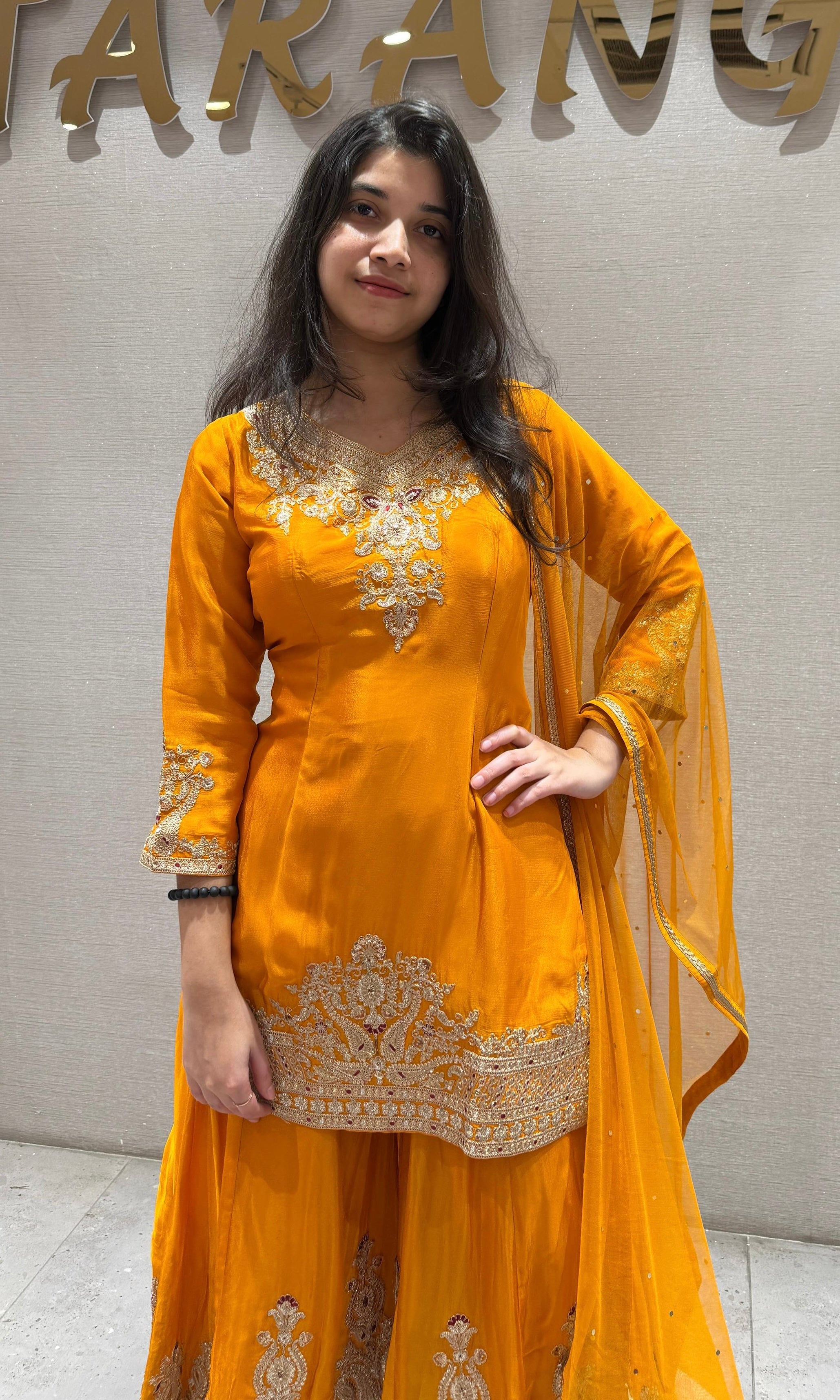 Mustard yellow Sharara