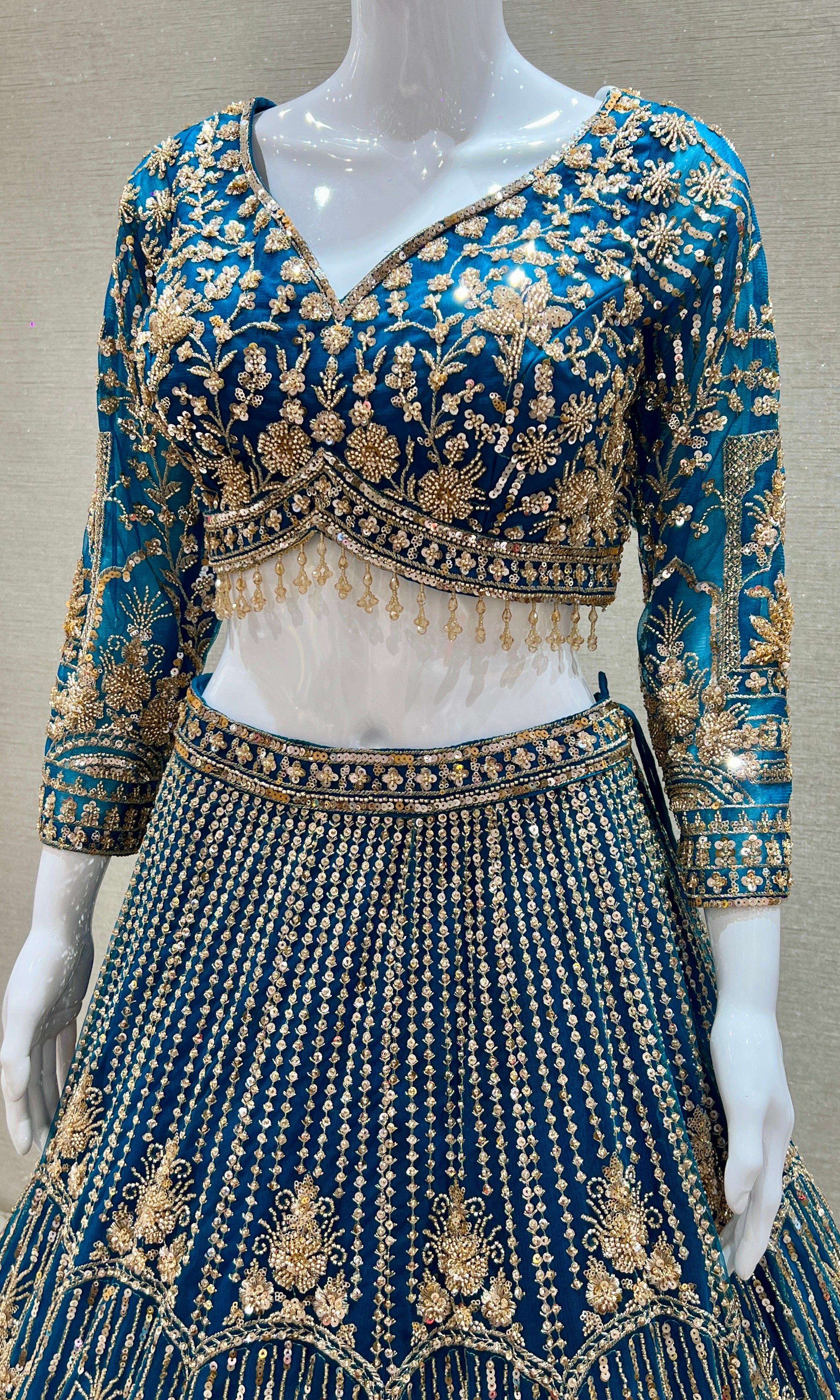 Peacock blue Lehenga