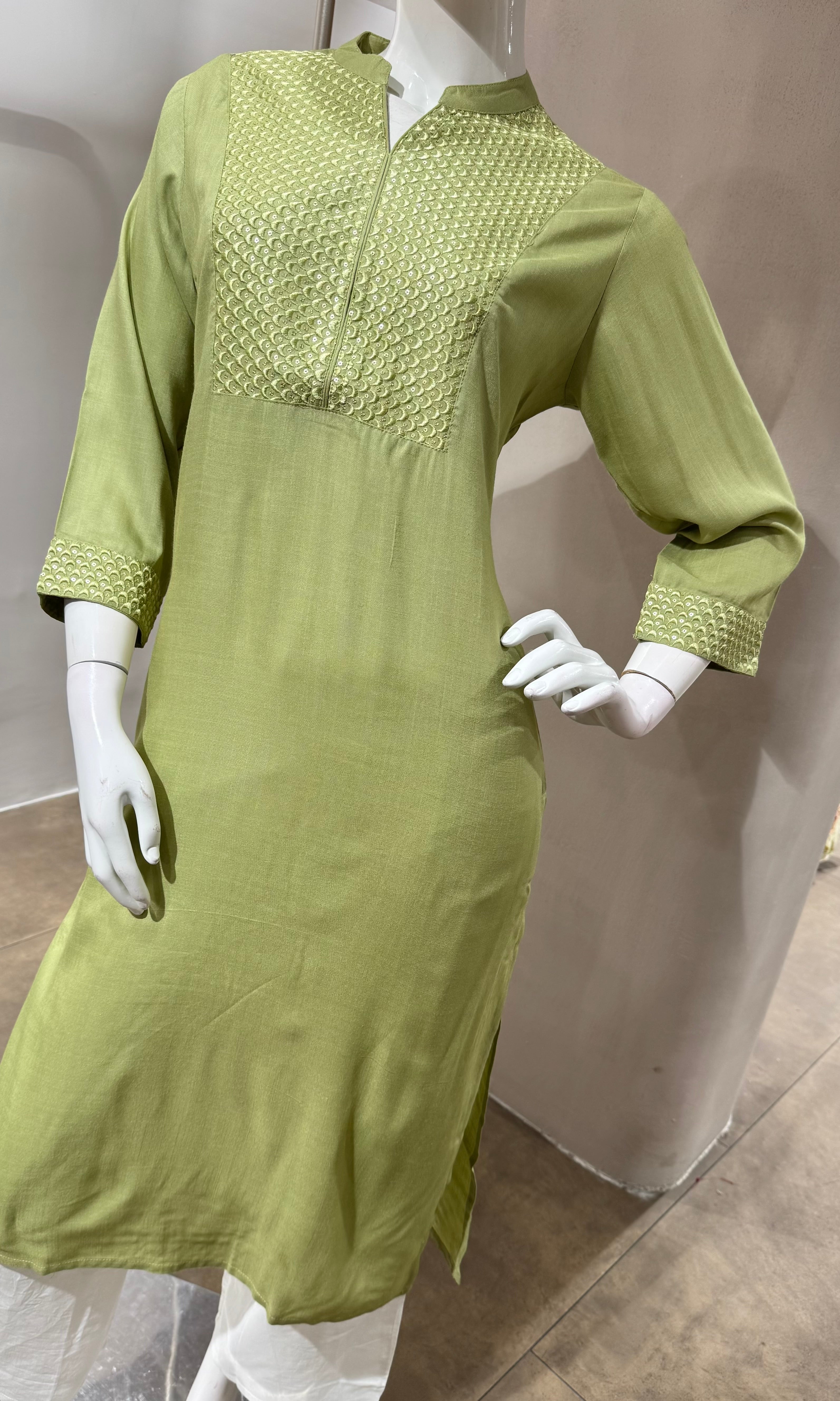 GREEN ETHNIC KURTI TOP