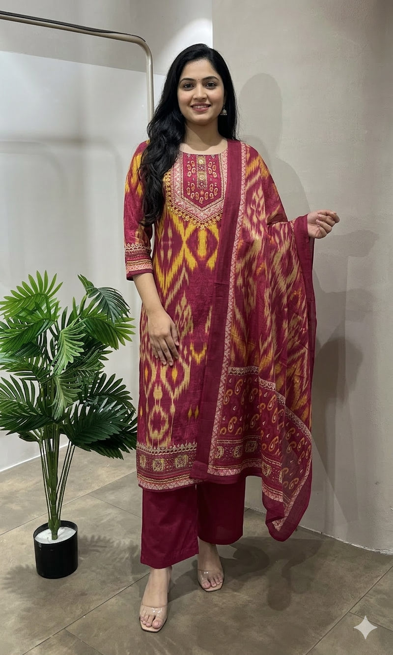 Rani pink ETHNIC kurta set