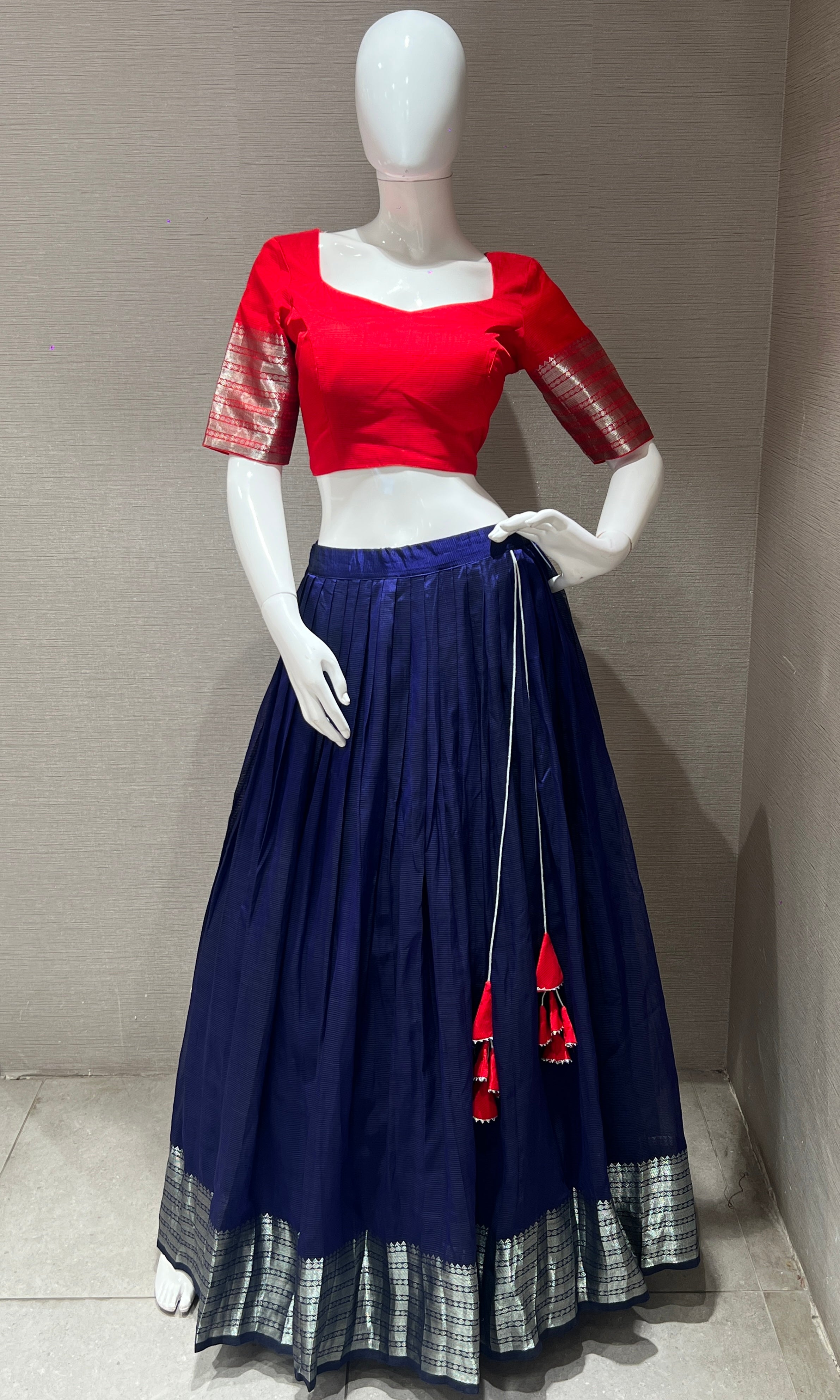 Purple Mangalgiri Lehenga