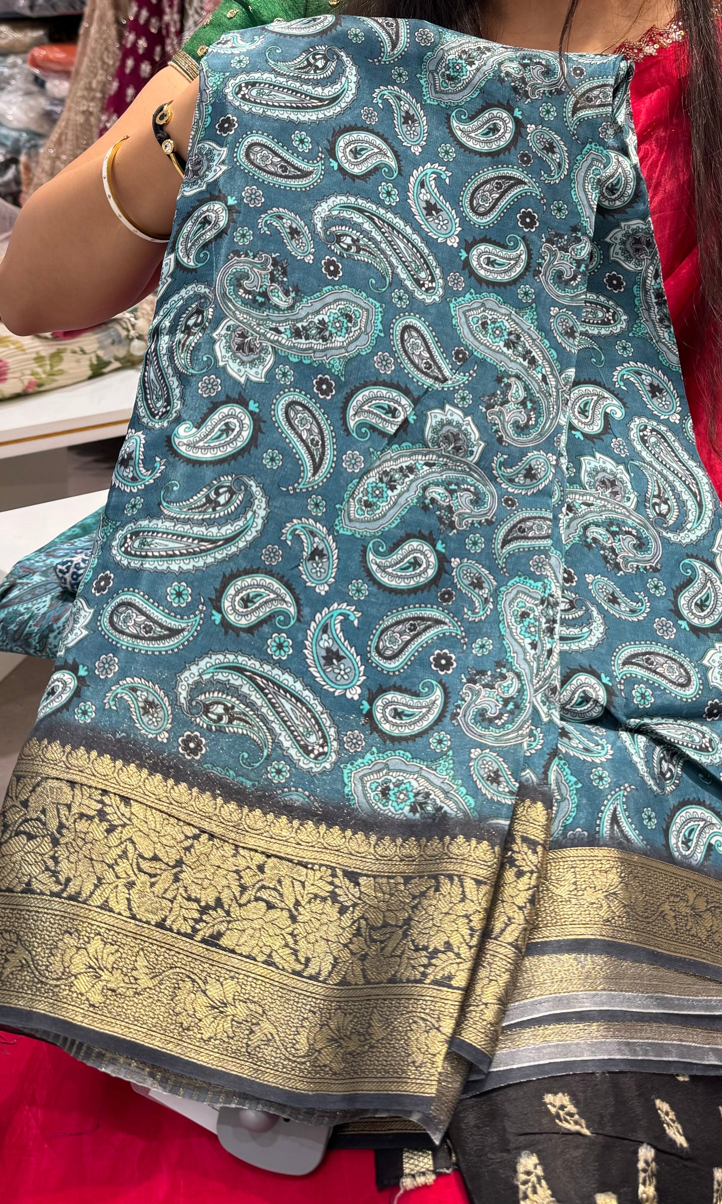 Light blue saree 4444