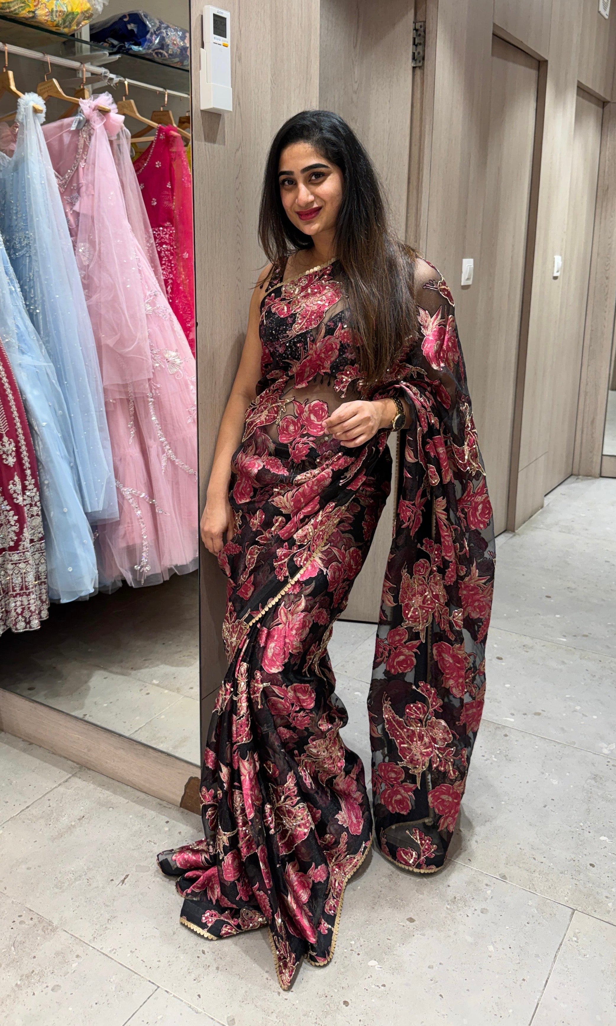 Black Rose SAREE WITH READY BLOUSE