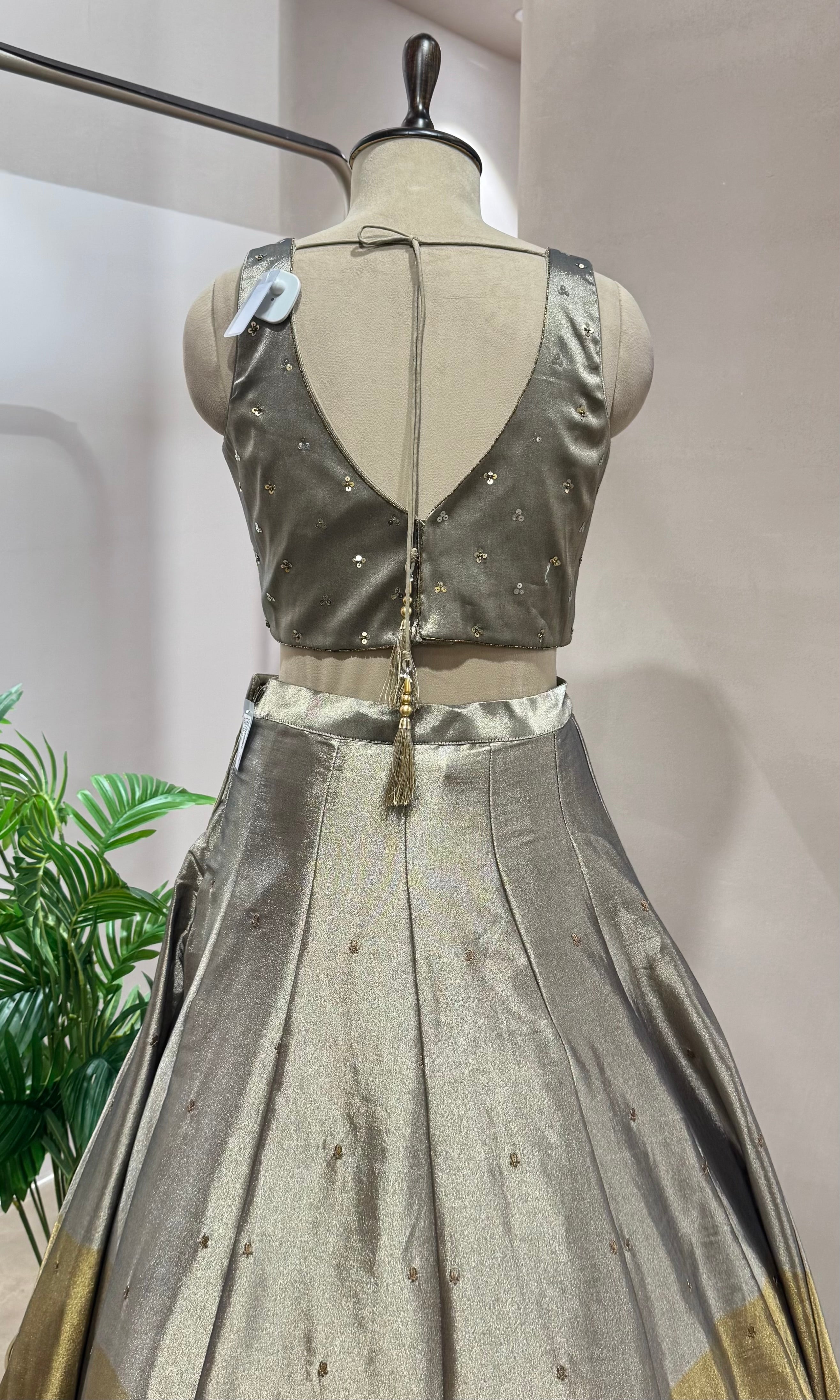 Copper gold Lehenga