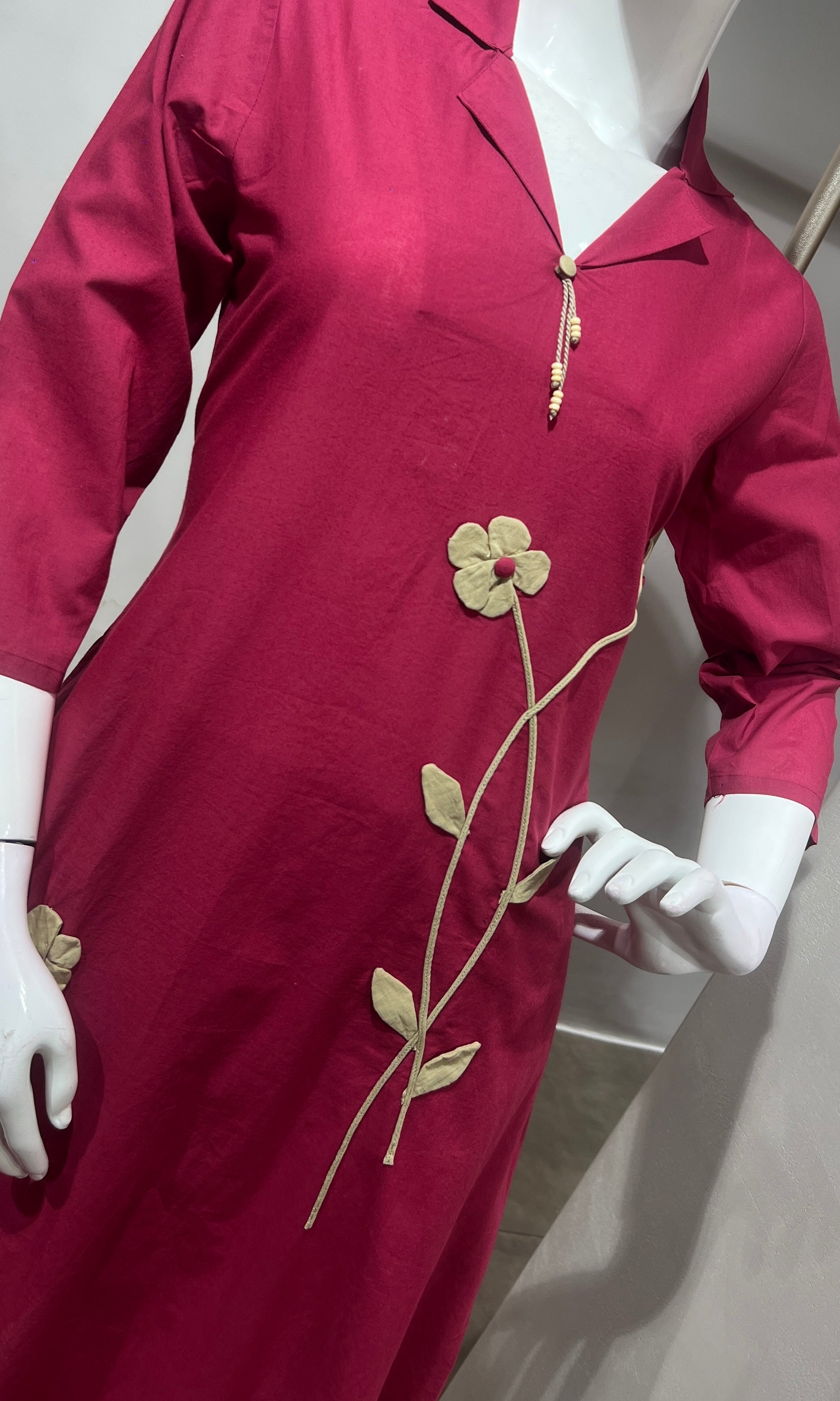 Deep Pink Cotton Silk Ethnic Cord Set