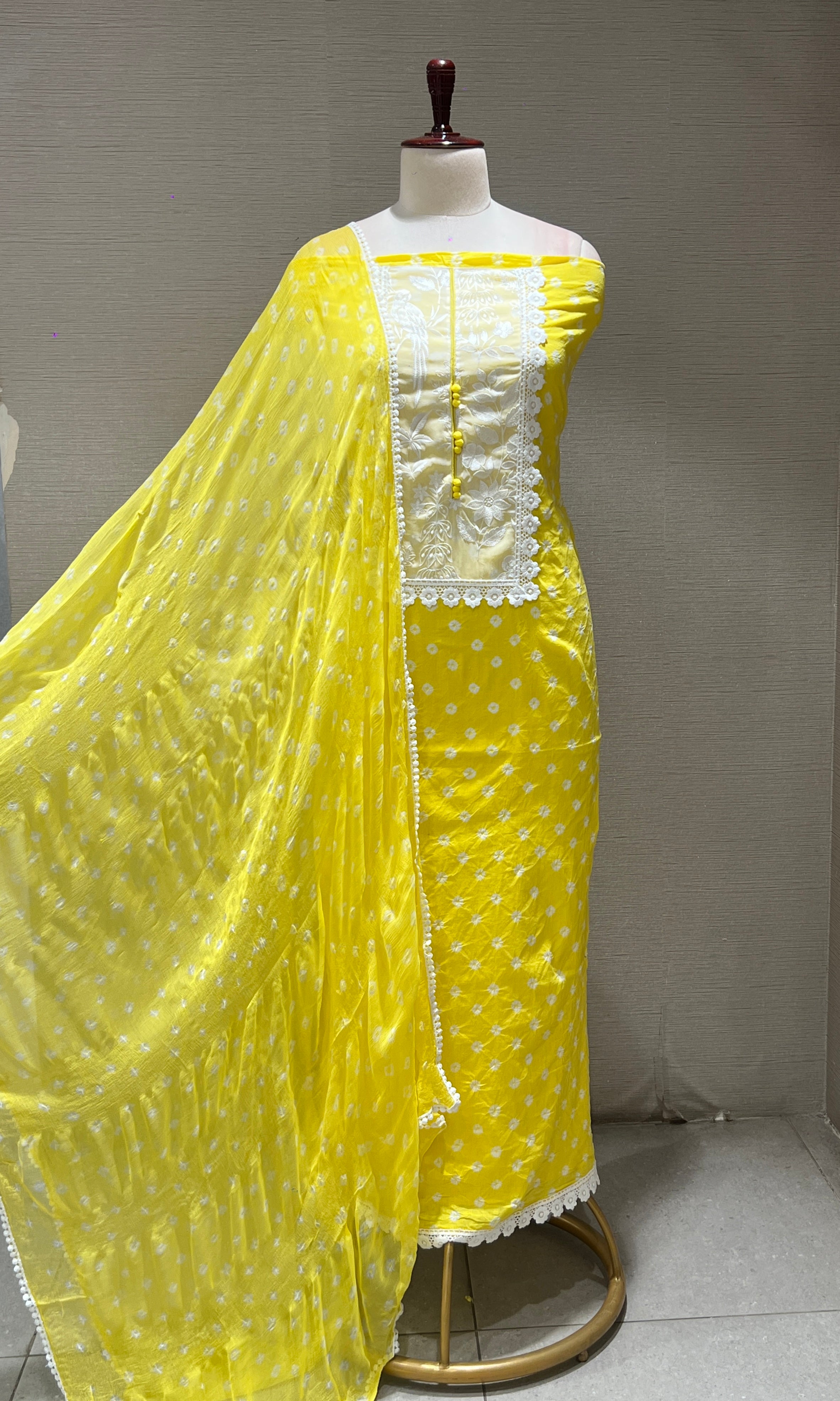 Yellow dress material