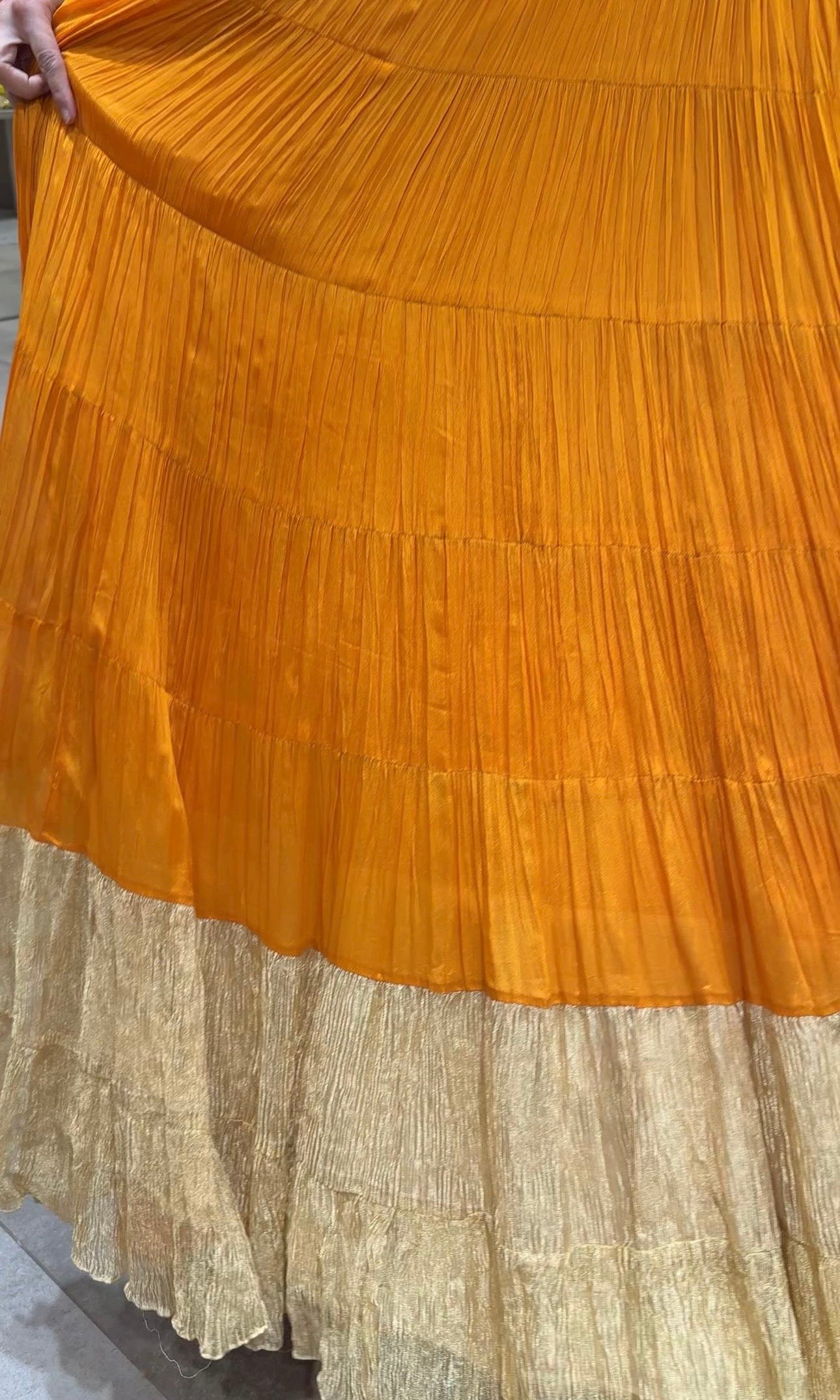 ORANGE Anarkali gown with gold border