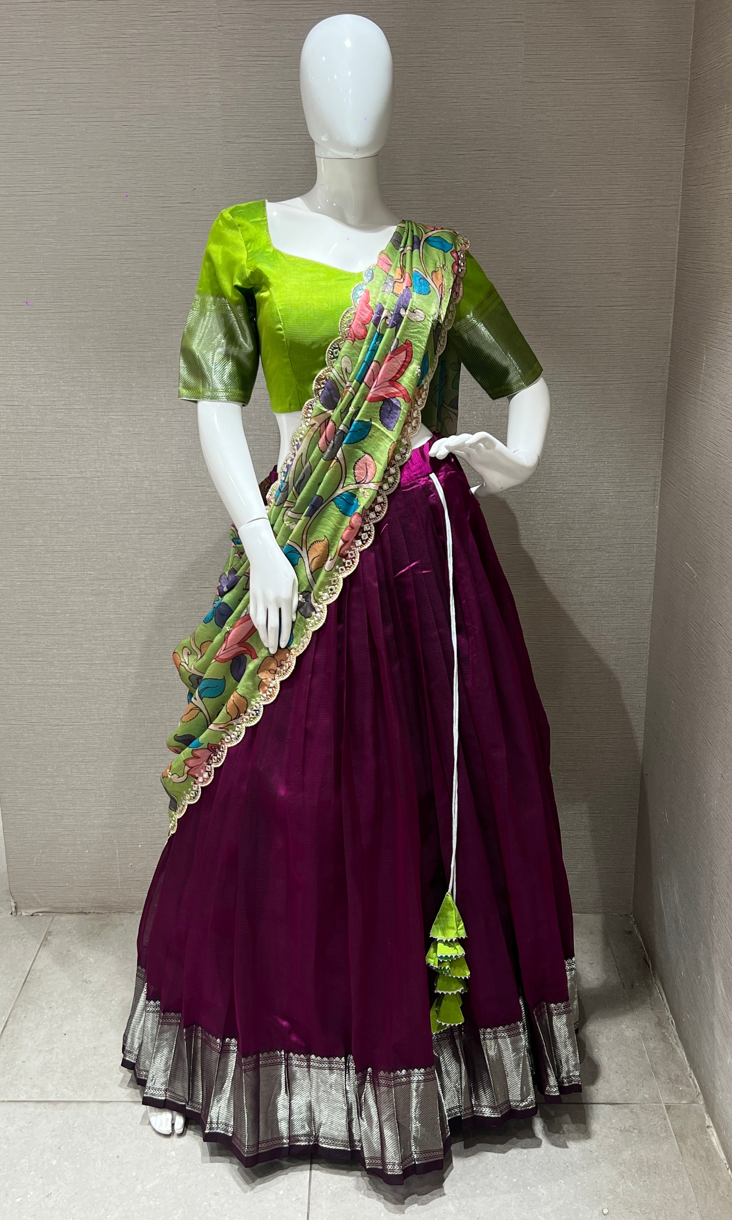 Wine Lehenga