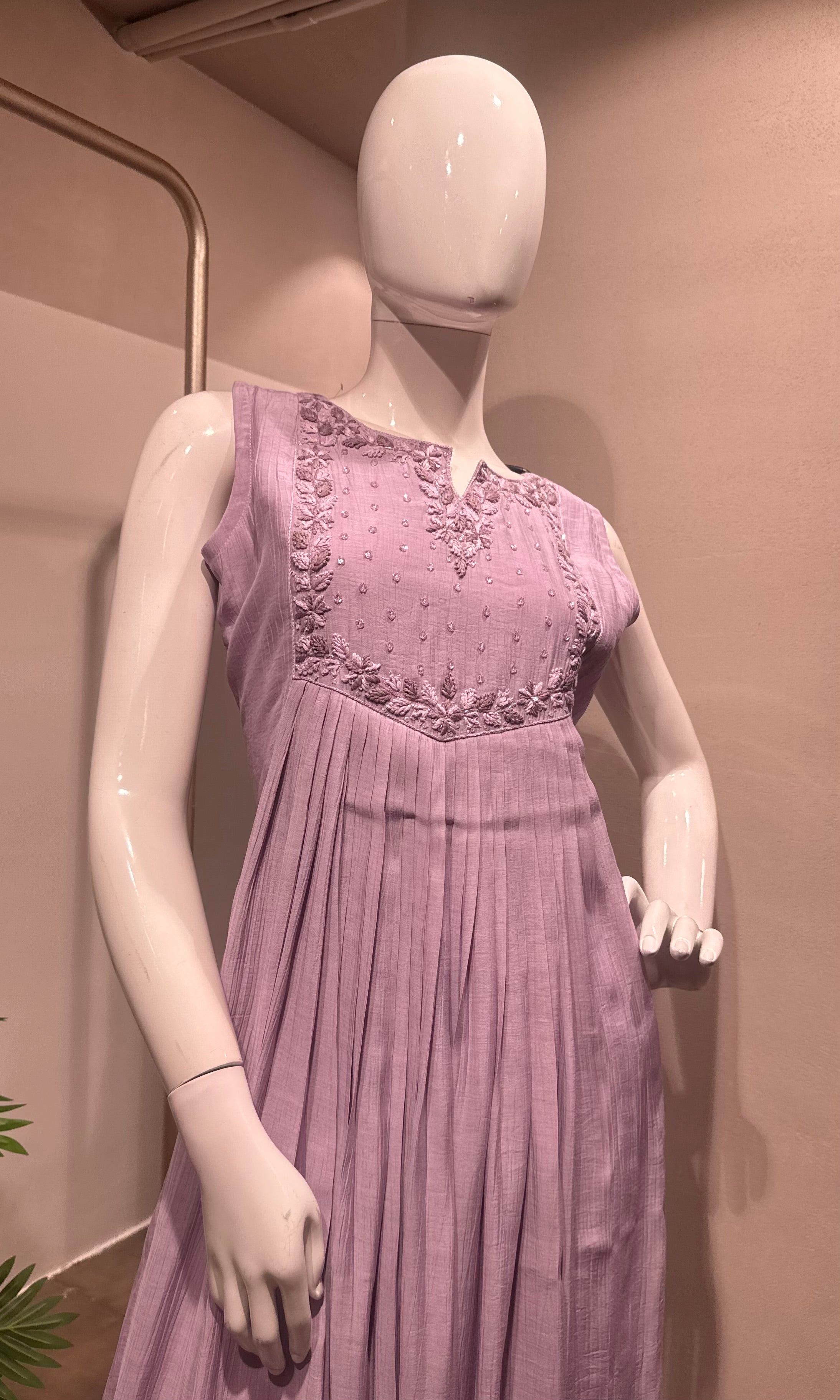 Lavender Bloom Anarkali kurta Set