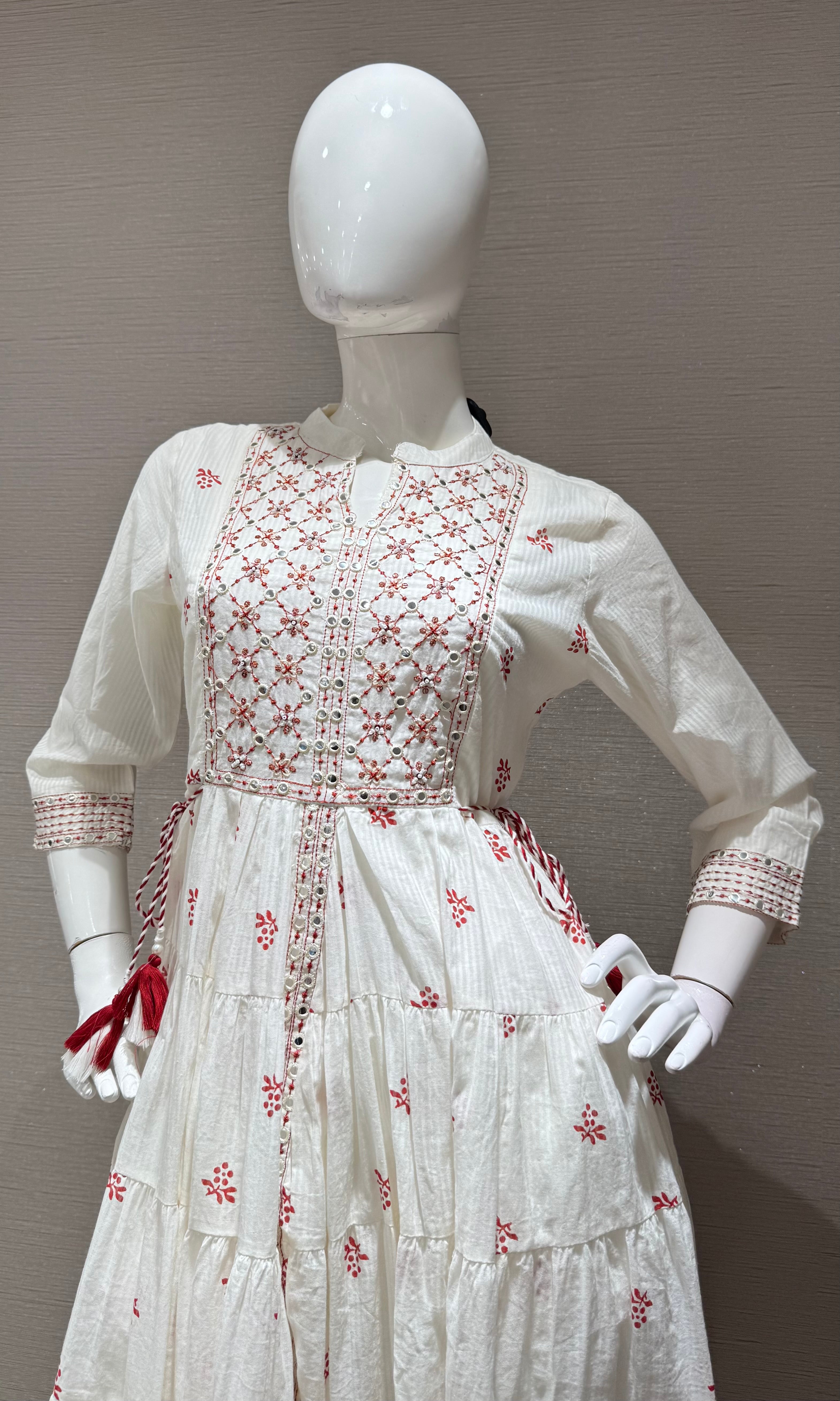 maroon printed anarkali set with dupatta