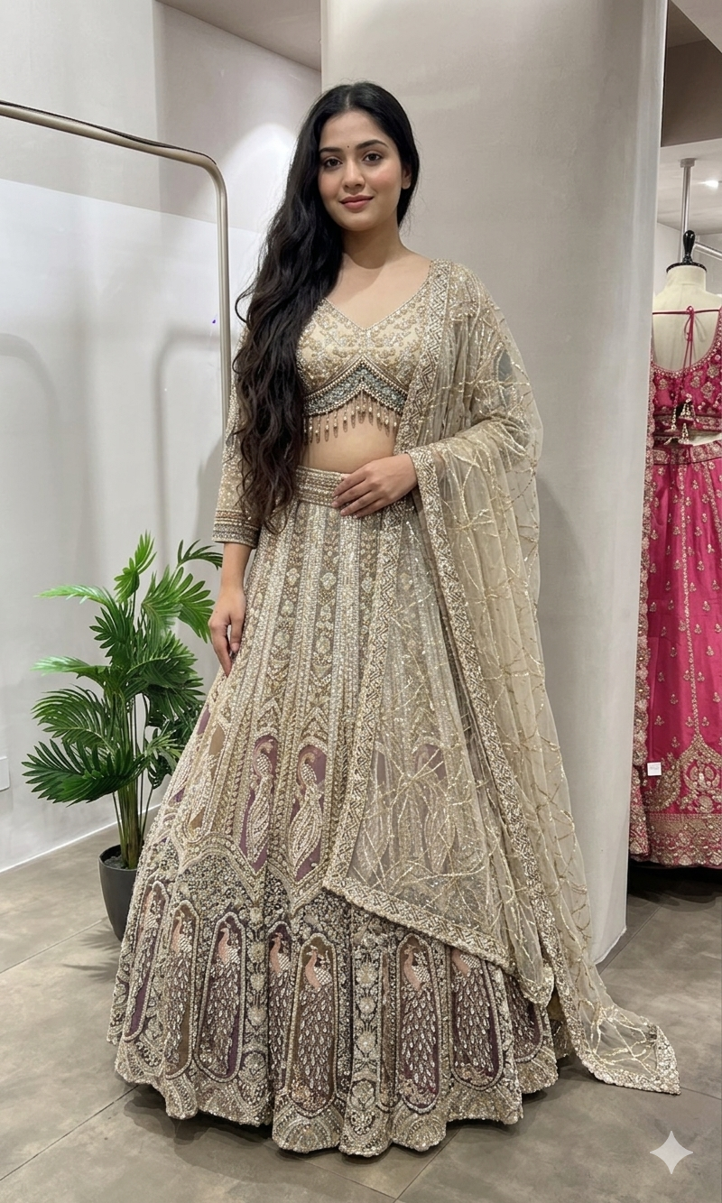 GOLD HEAVY INTRICATE EMROIDERED LEHENGA