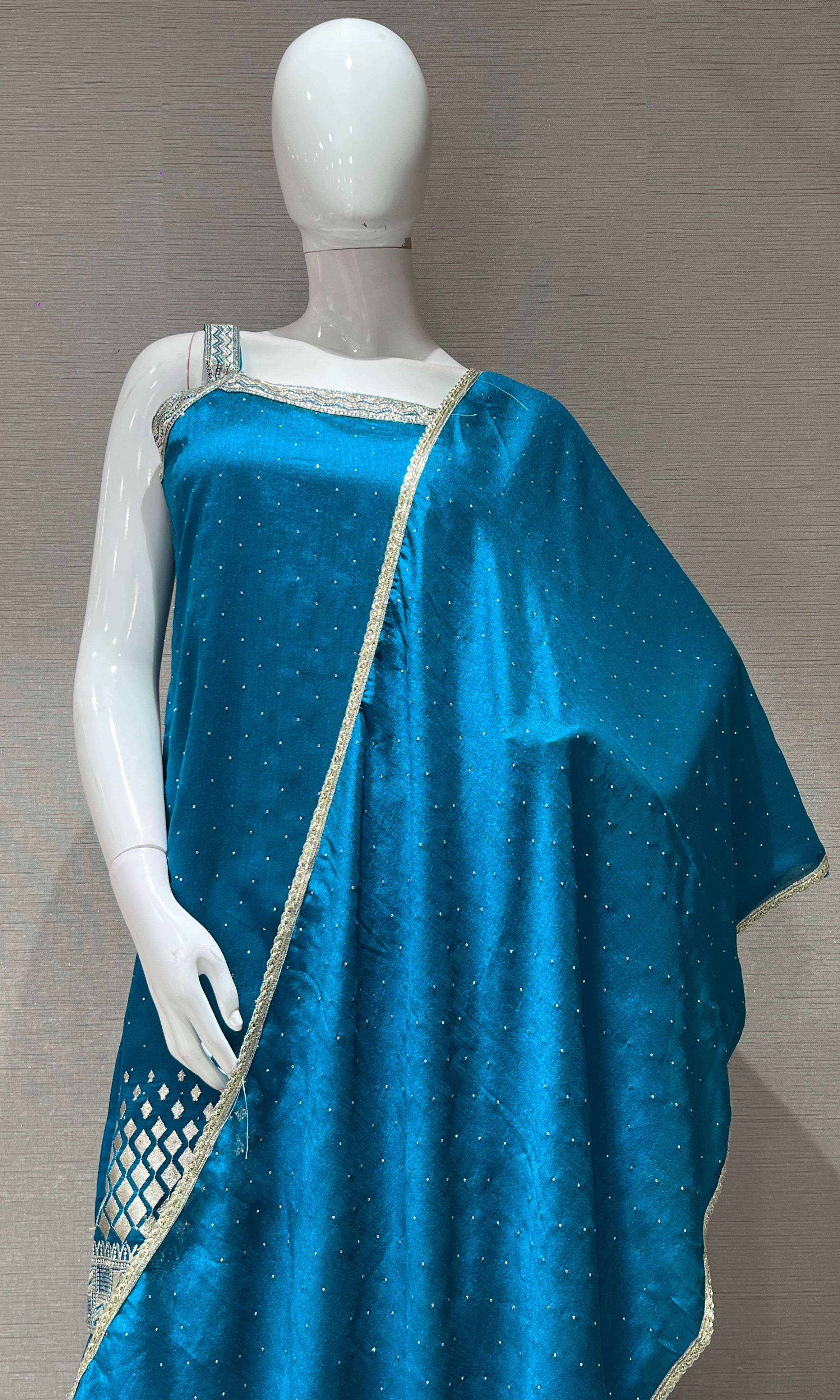 RAMA blue embroidered kurti sharara set