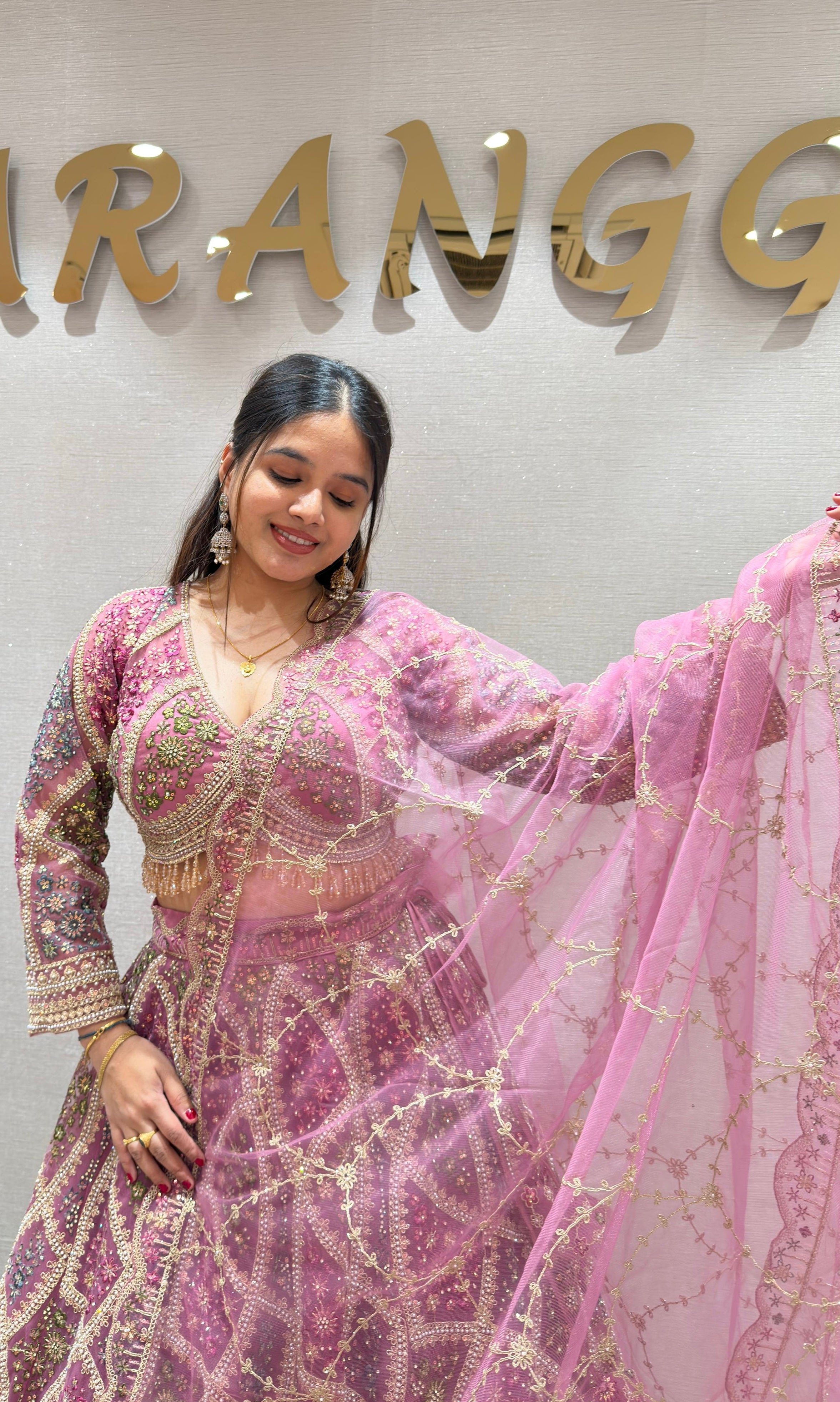 Light purple MULTI EMBROIDERED Lehenga