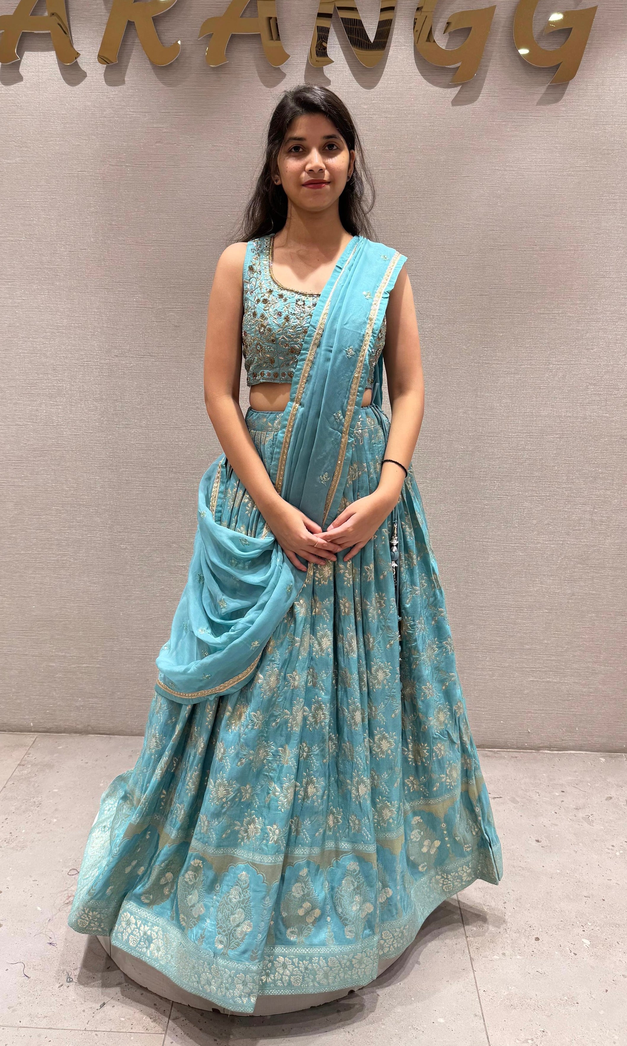 Sea blue Lehenga
