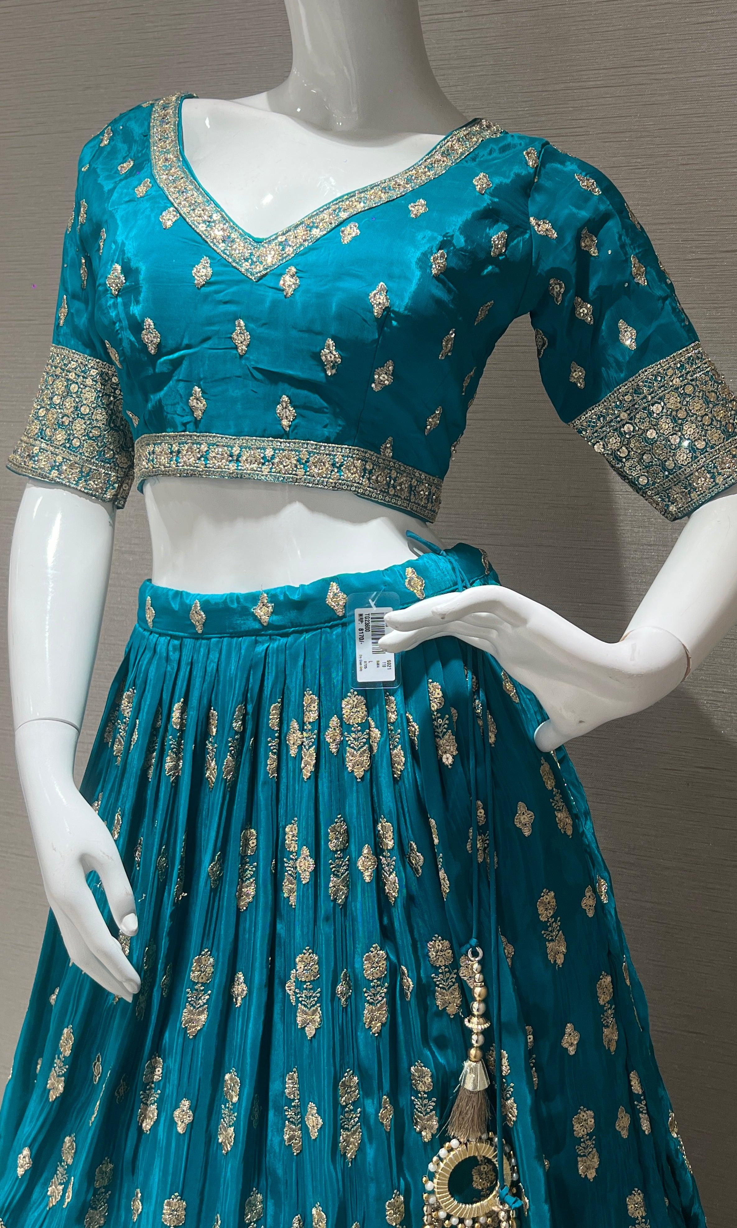 Rama blue Lehenga