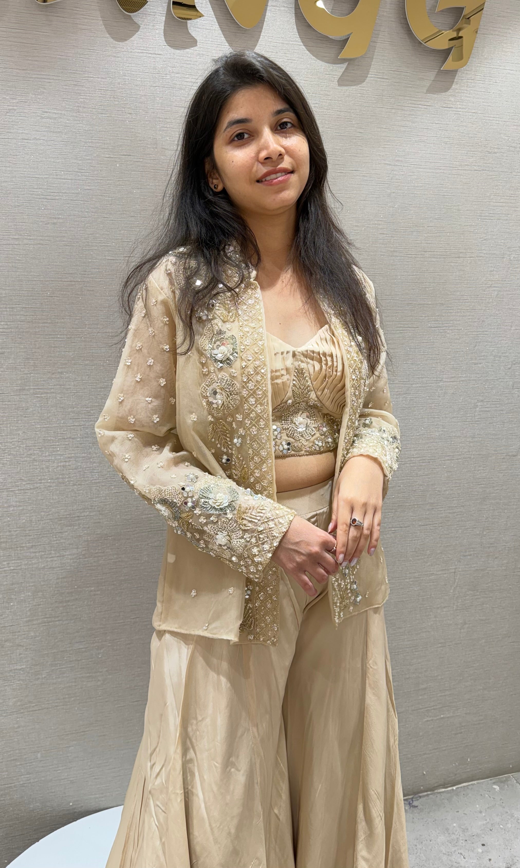 Beagh EMBROIDERED PALAZZO SET WITH JACKET