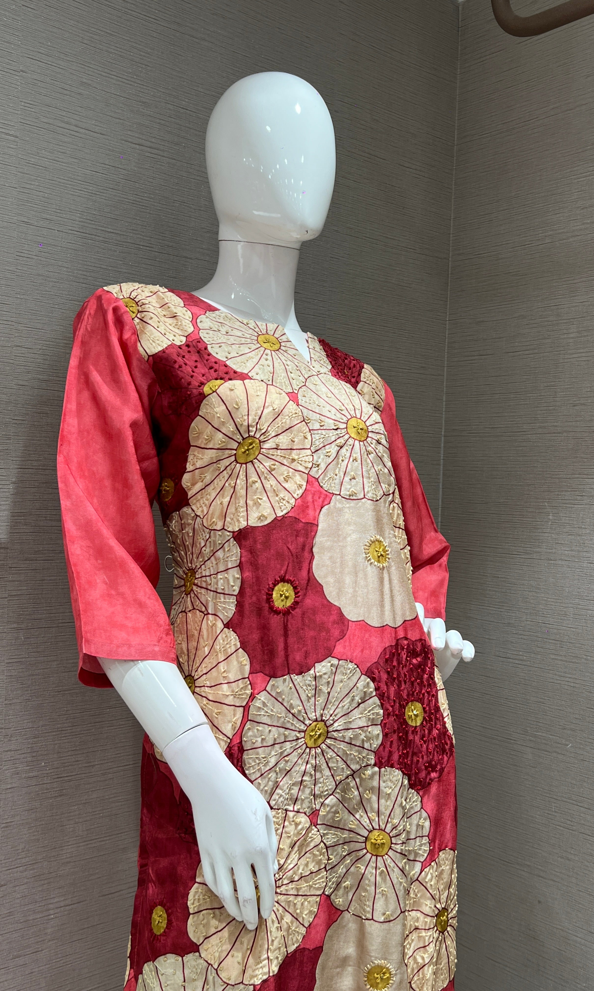 Light pink FLORAL kurta SET