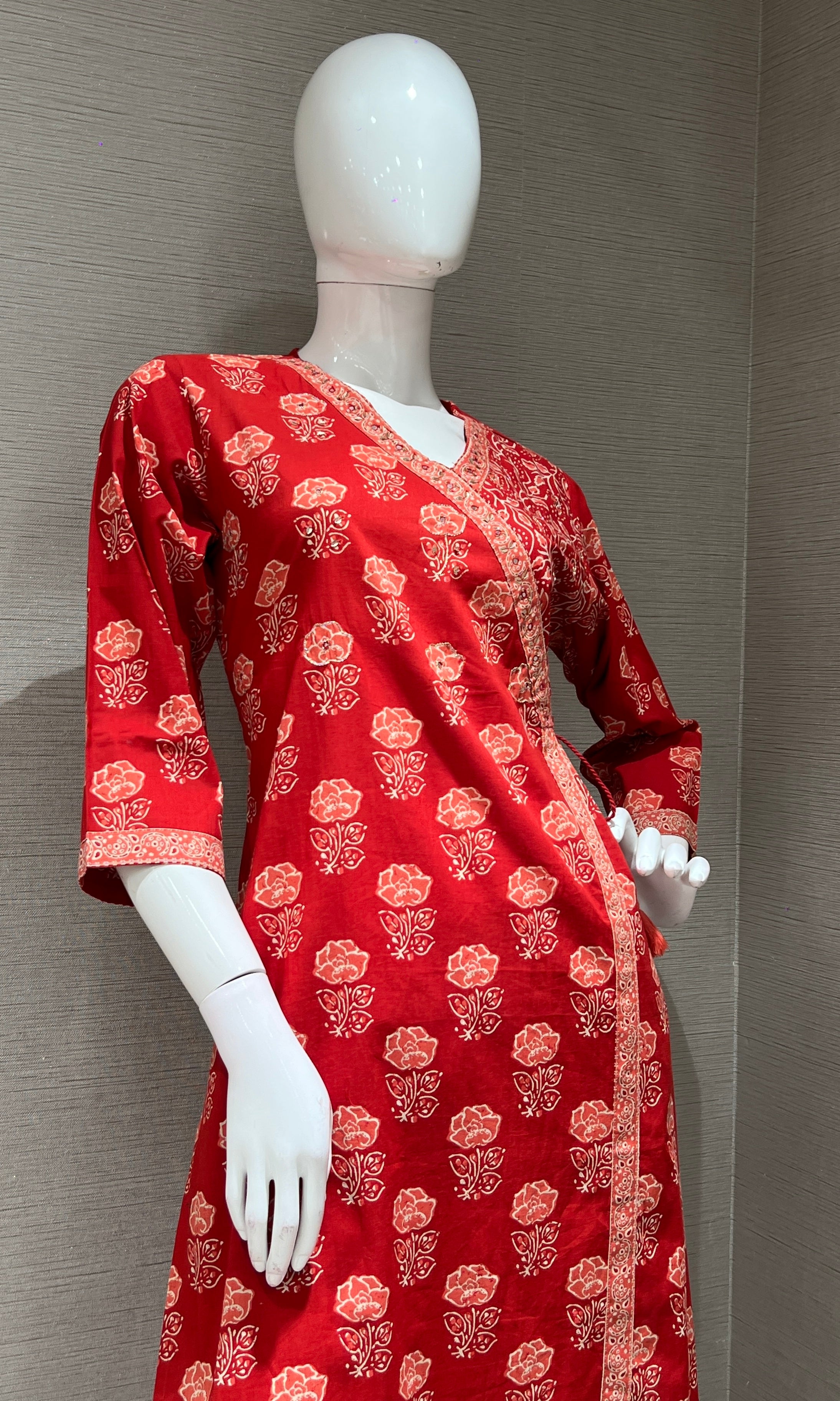MAROON floral print kurta set