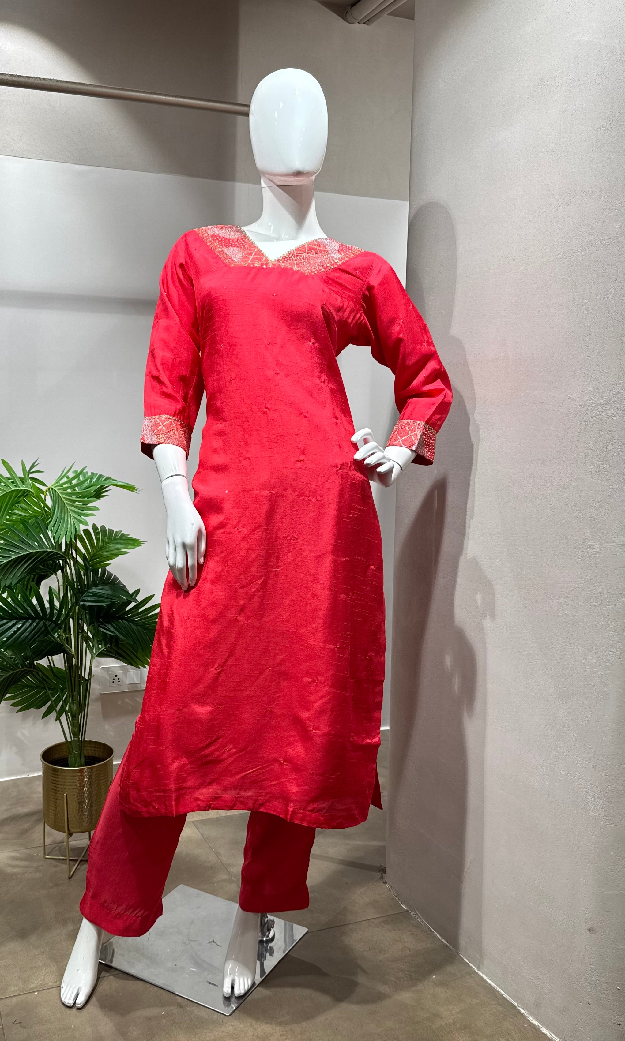 Rani pink kurta set