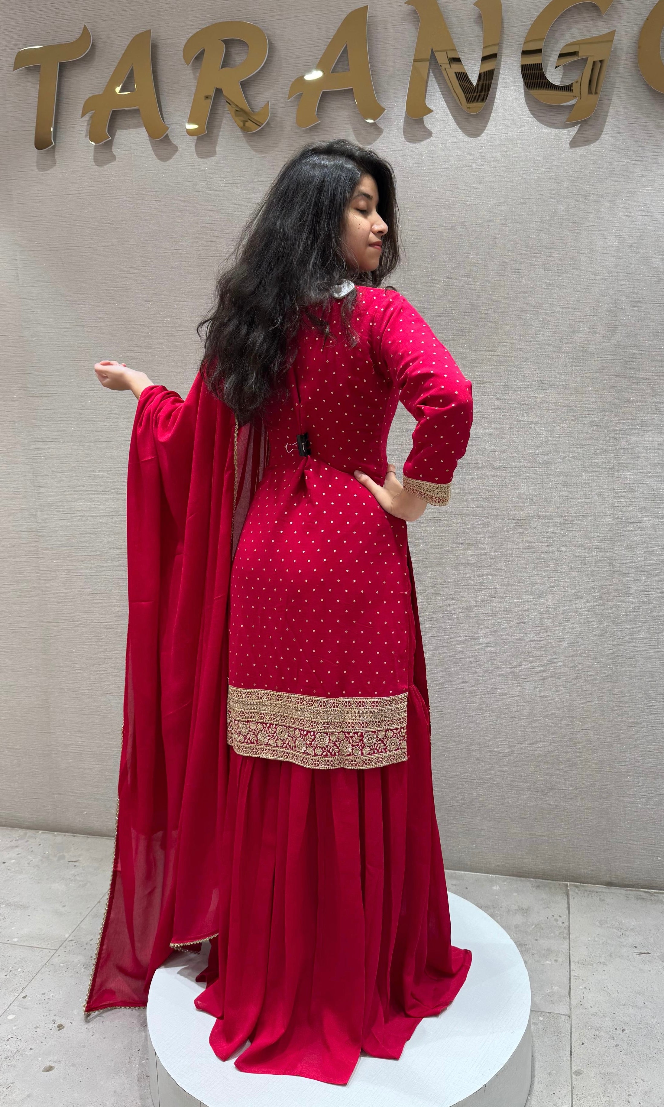 Ruby Radiance Sharara Set