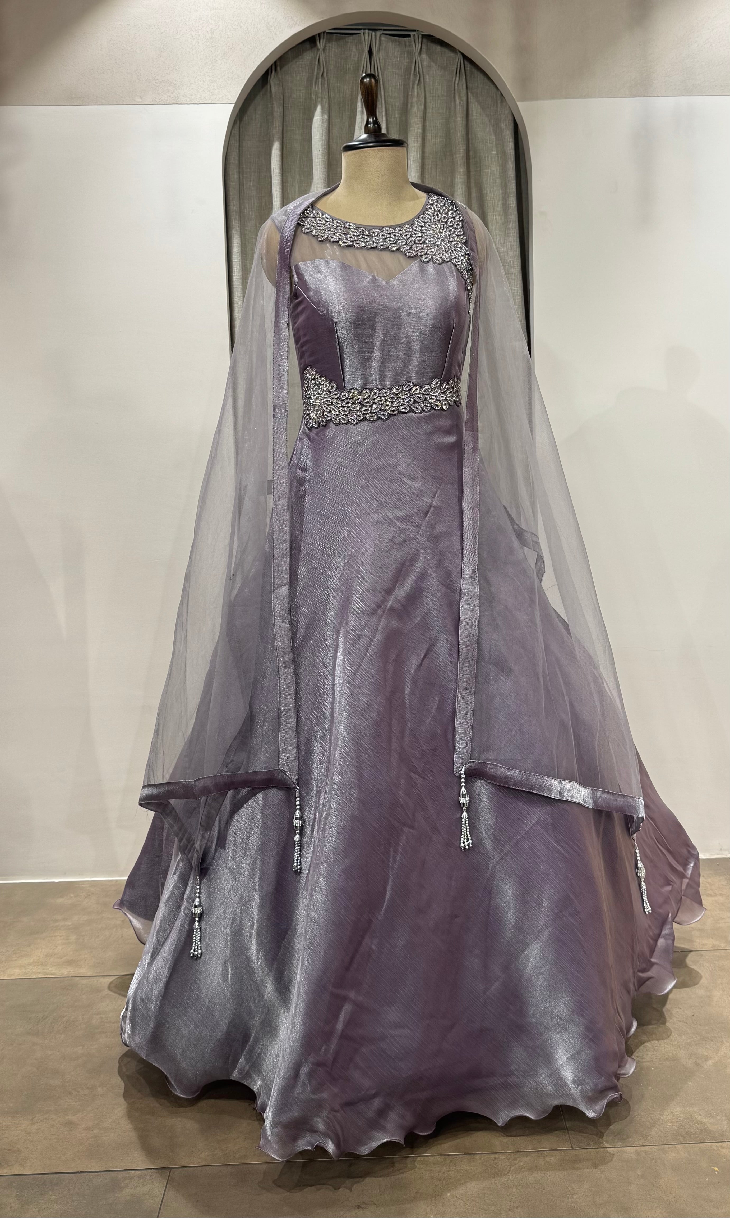 LIGHT PURPLE Shimmer Organza Gown