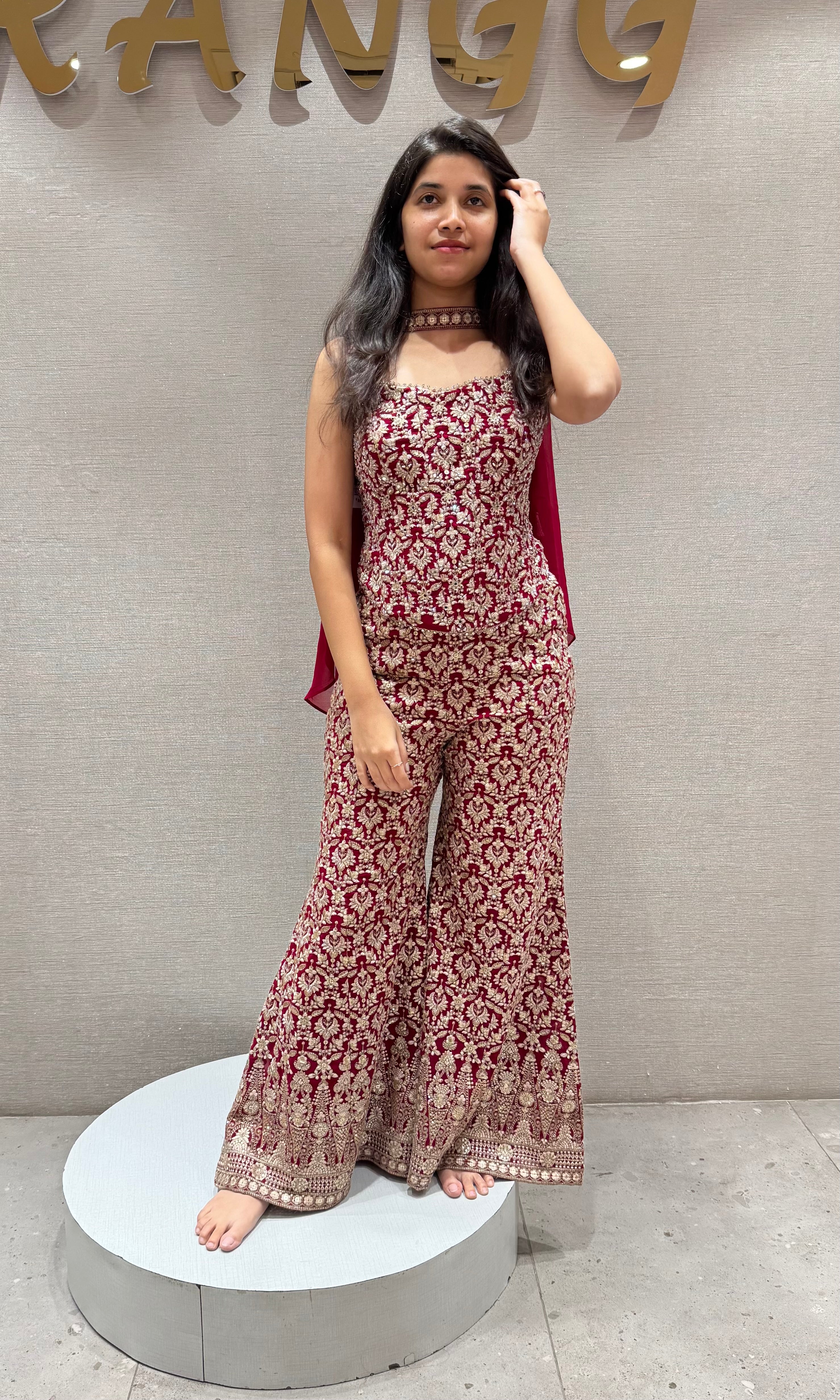 Rani pink EMBELLISHED palazzo SET