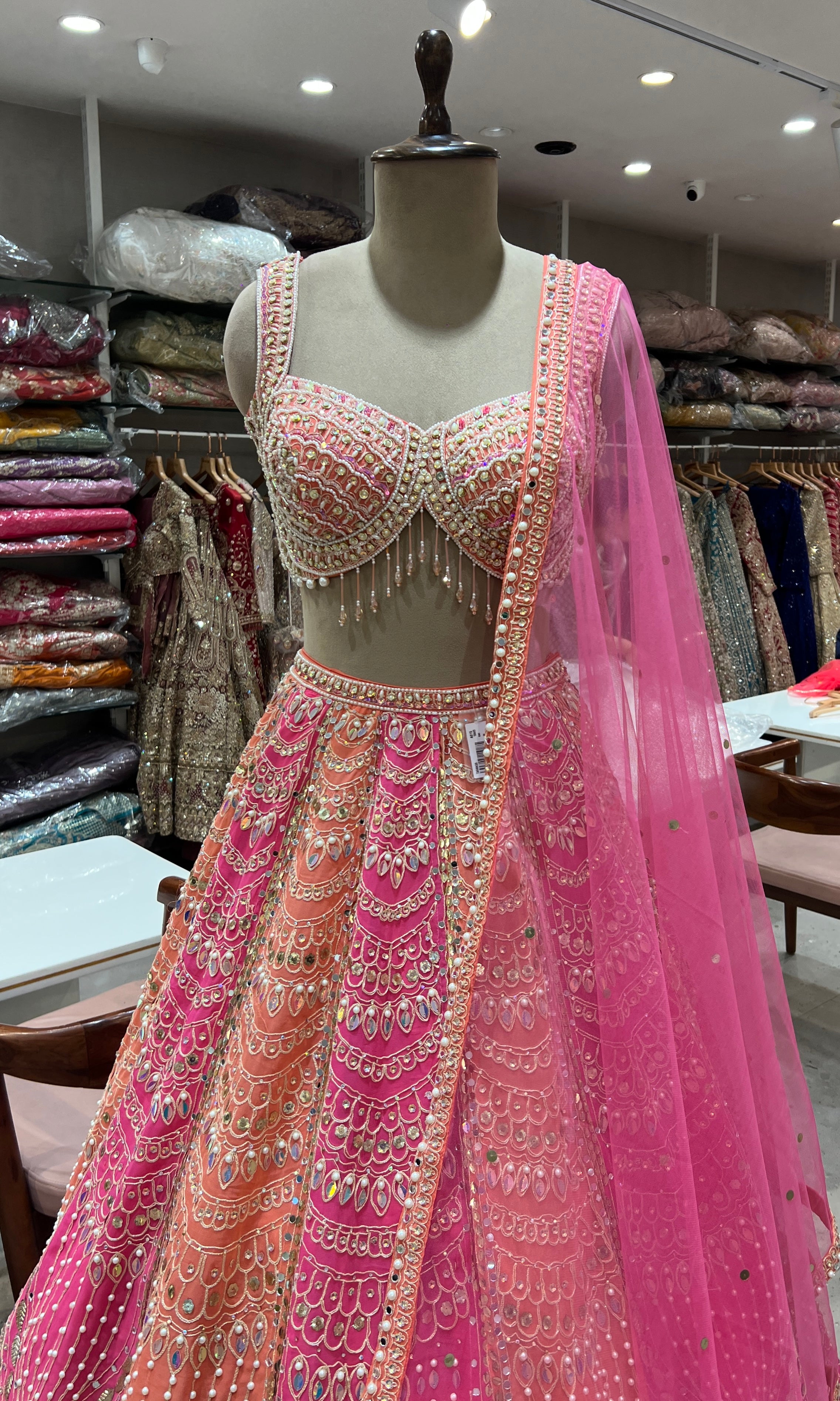 RANI Pink and Orange Glow Lehenga
